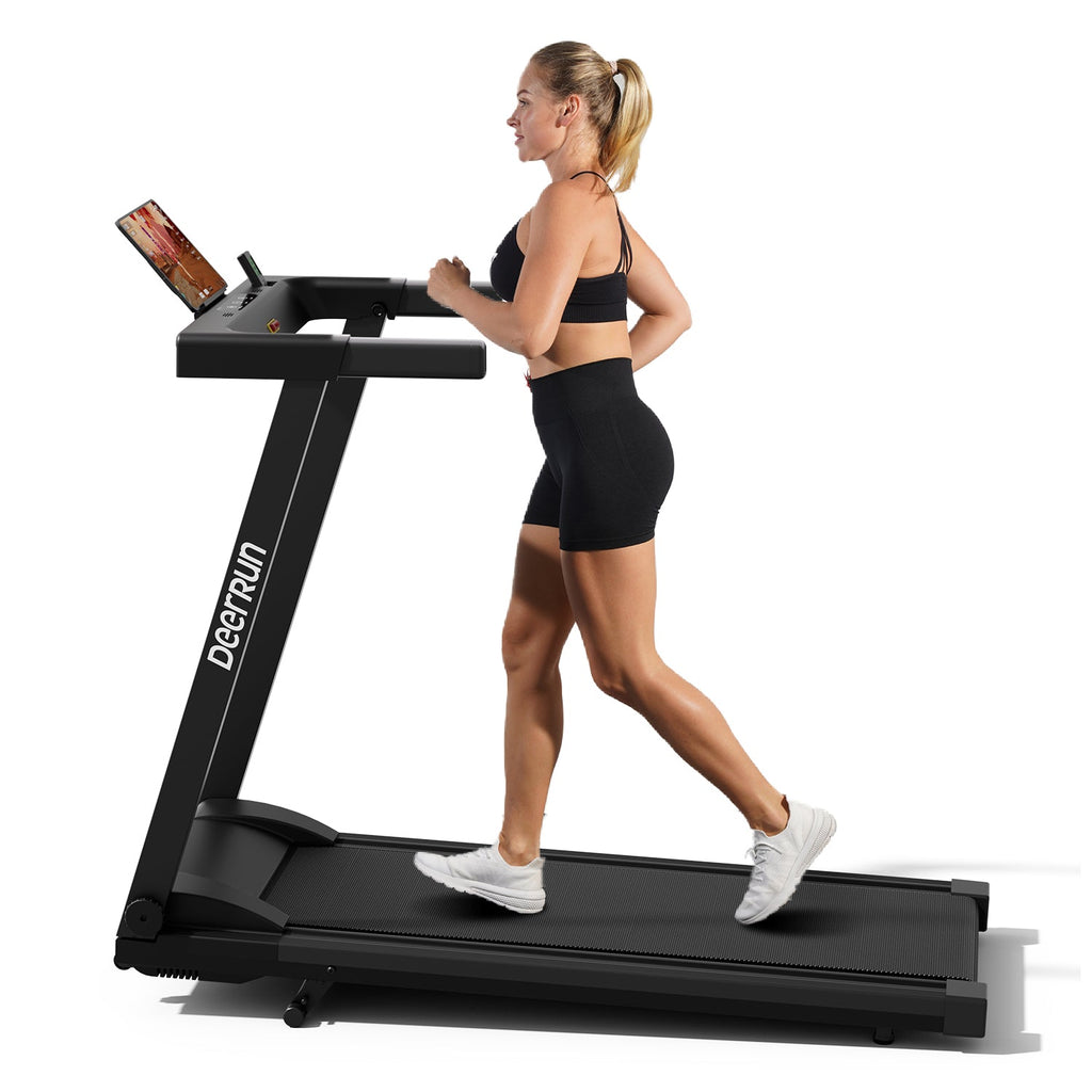 DeerRun Völlig Neues 2026 A1 Pro Move+ Intelligentes klappbares Laufband mit 6 % Steigung & NFC | 159 kg, 16 km/h, Schwarz
