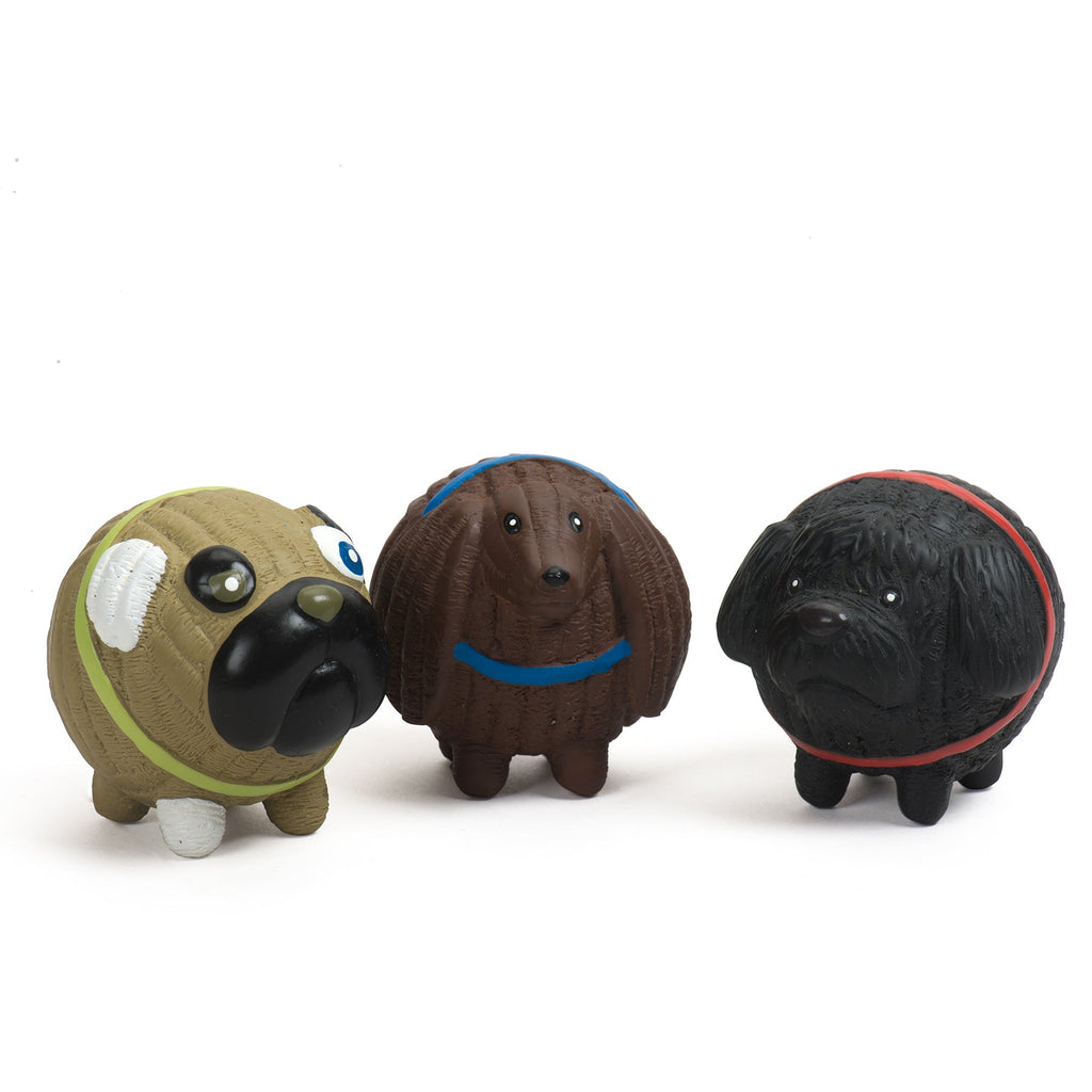 Verschiedene Ruff-Tex® HuggleMutt™ Latex-Bälle Hundespielzeug, 3er-Pack, Klein