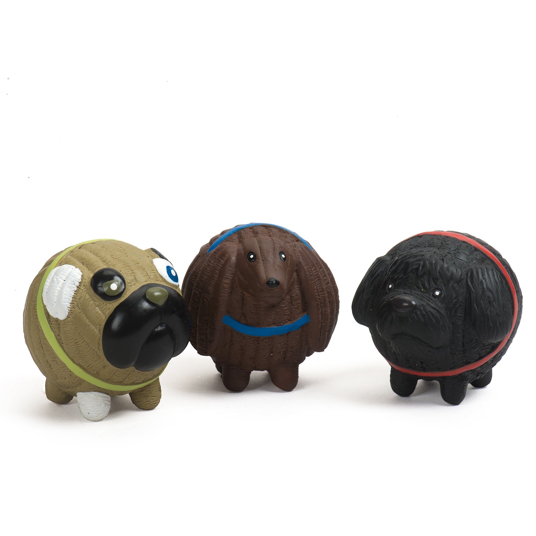 Verschiedene Ruff-Tex® HuggleMutt™ Latex-Bälle Hundespielzeug, 3er-Pack, Klein