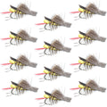 Daves Hopper Yellow Foam Body Grasshopper Fly - 1 Dozen Flies Hook Size 8