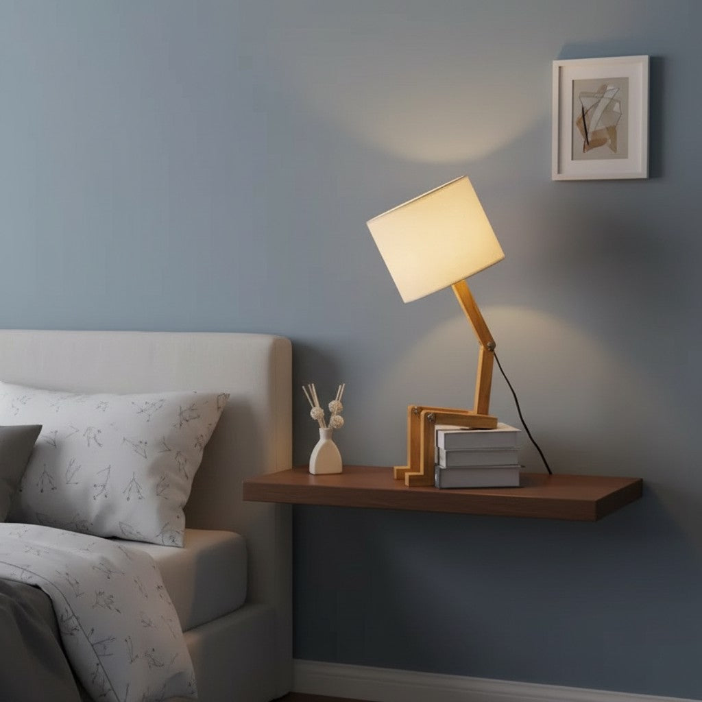 Kreative, formverändernde Holzlampe – faltbare moderne Schreibtischlampe für Schlafzimmer, Arbeitszimmer & Wohnzimmer