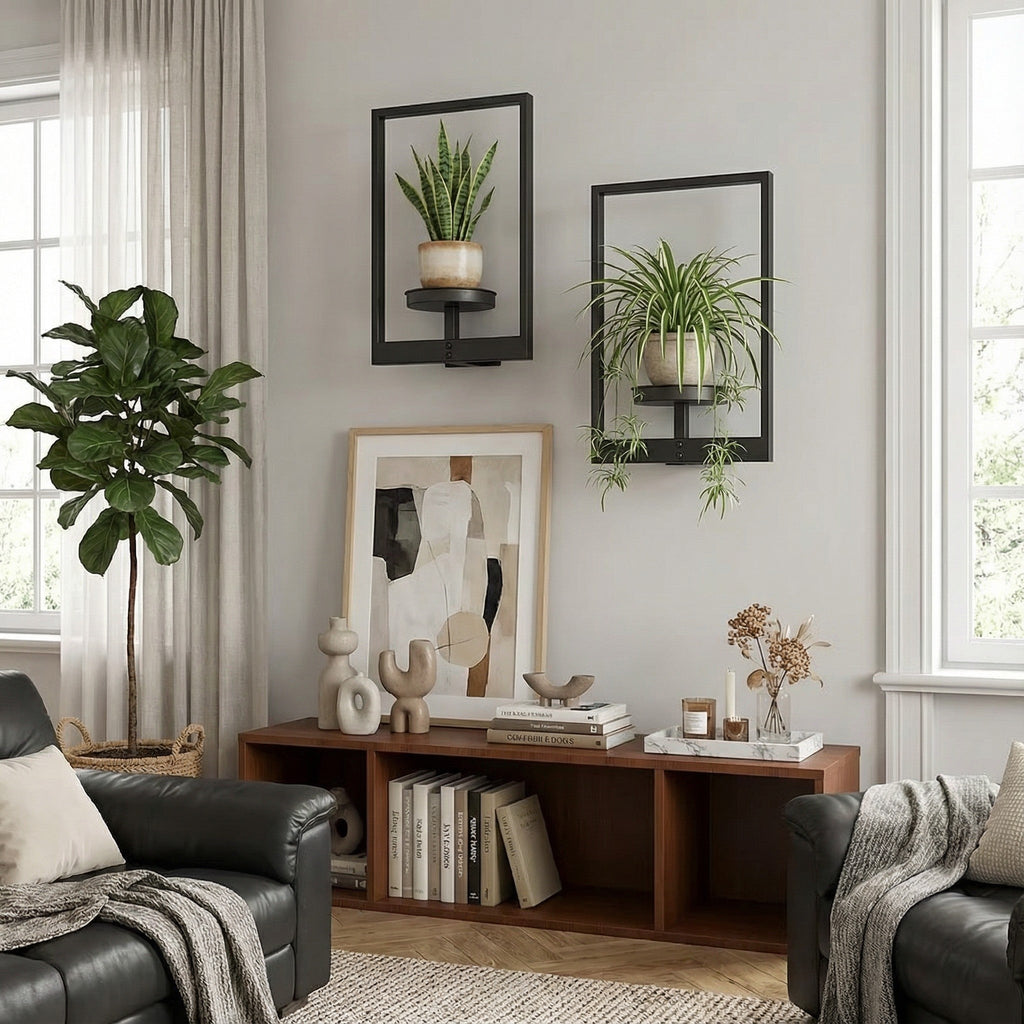 Metall-Wandrahmen-Set mit Regal, Halterung im Fensterstil für kleine Töpfe und Heimdekoration