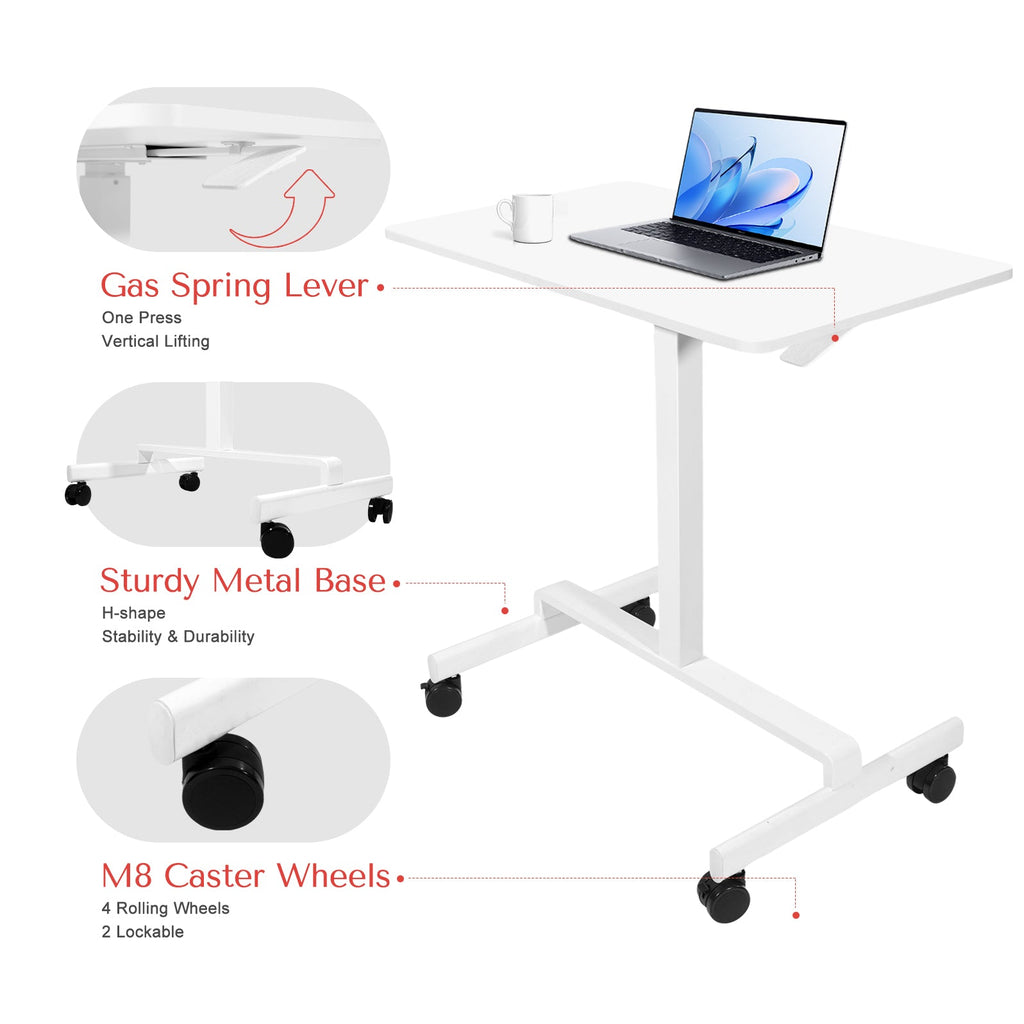 DeerRun® Verstellbarer Stehschreibtisch – 80 cm L * 48 cm B großer Roll-Laptop-Tisch für Laufbänder