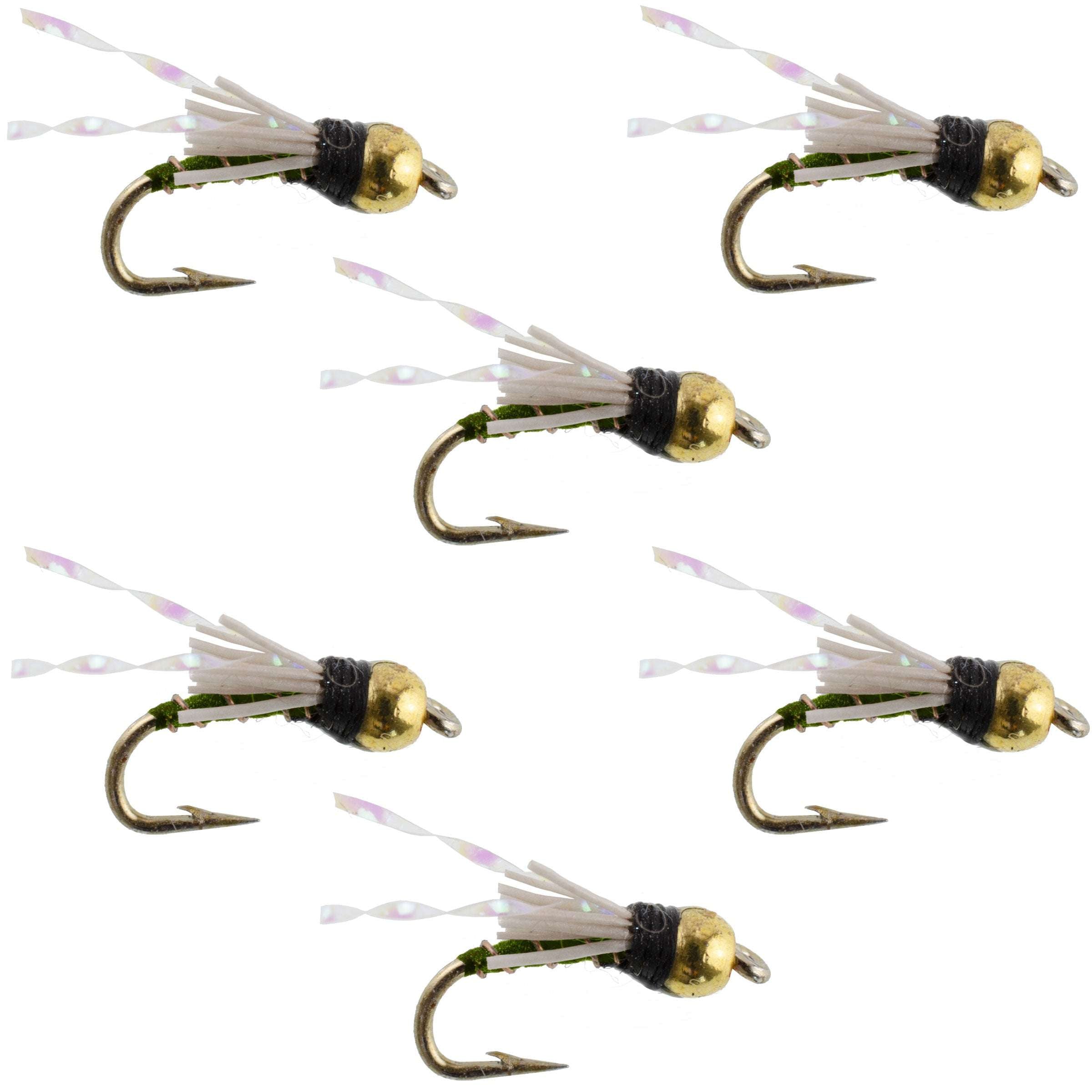 Beadhead Olive 3 Dollar Dip Serendipity Nymph - 6 Flies Size 18