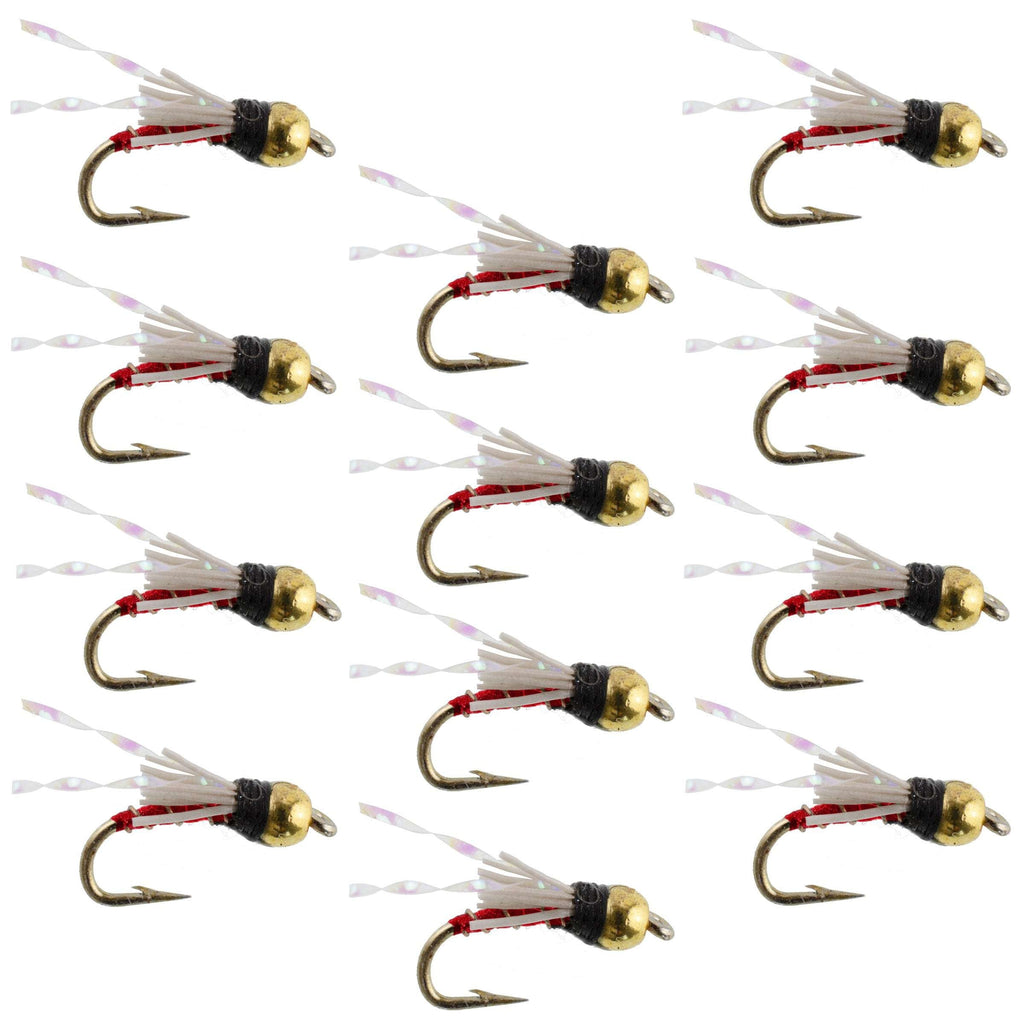 Beadhead Red 3 Dollar Dip Serendipity Nymphe - 1 Dutzend Fliegen Größe 18