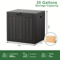 75 Gallonen Outdoor-Aufbewahrungsbox – wasserdichte Terrassenbox mit aufklappbarem Deckel, abschließbar und einfache Montage