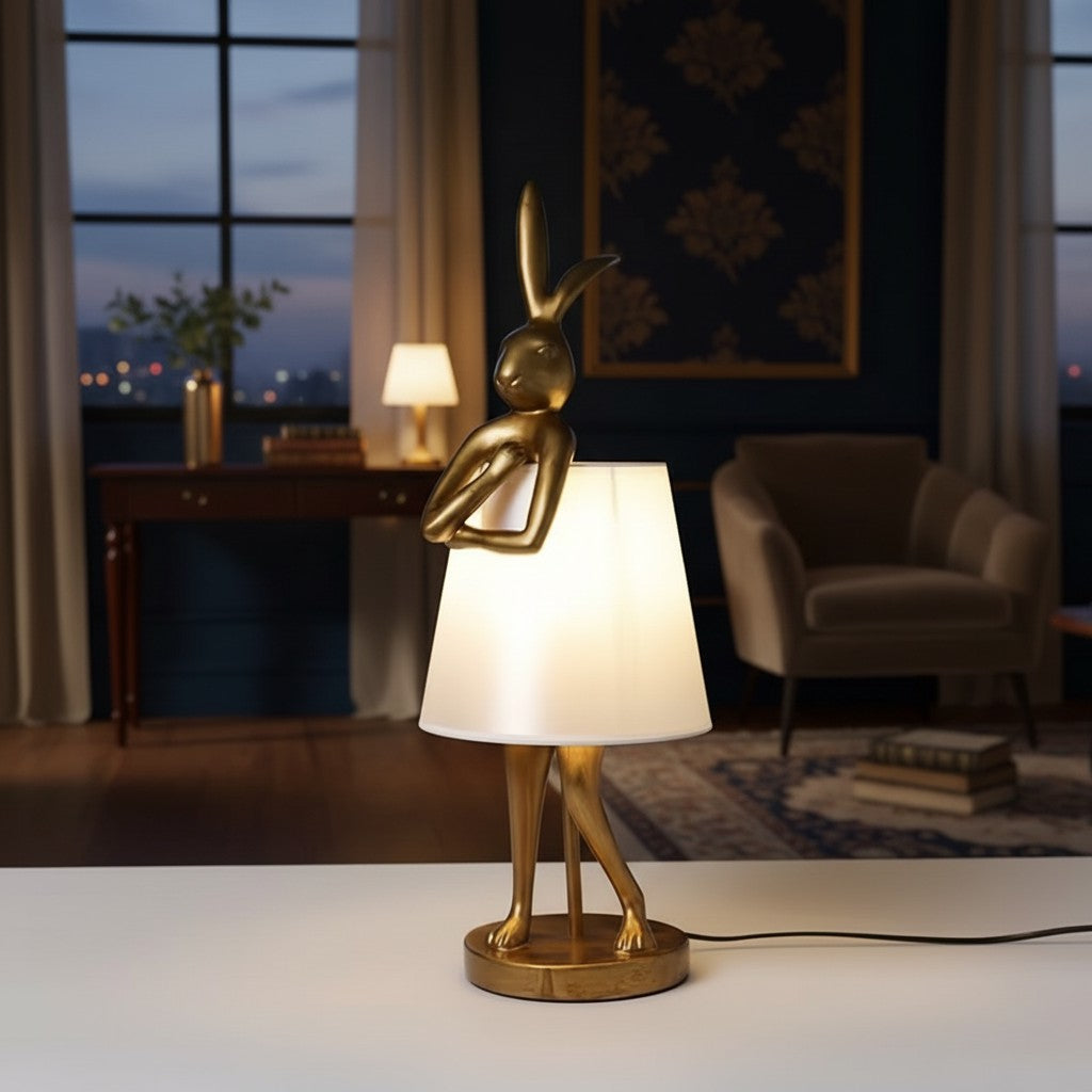 Moderne Hasen-Tischlampe mit einstellbarem Licht