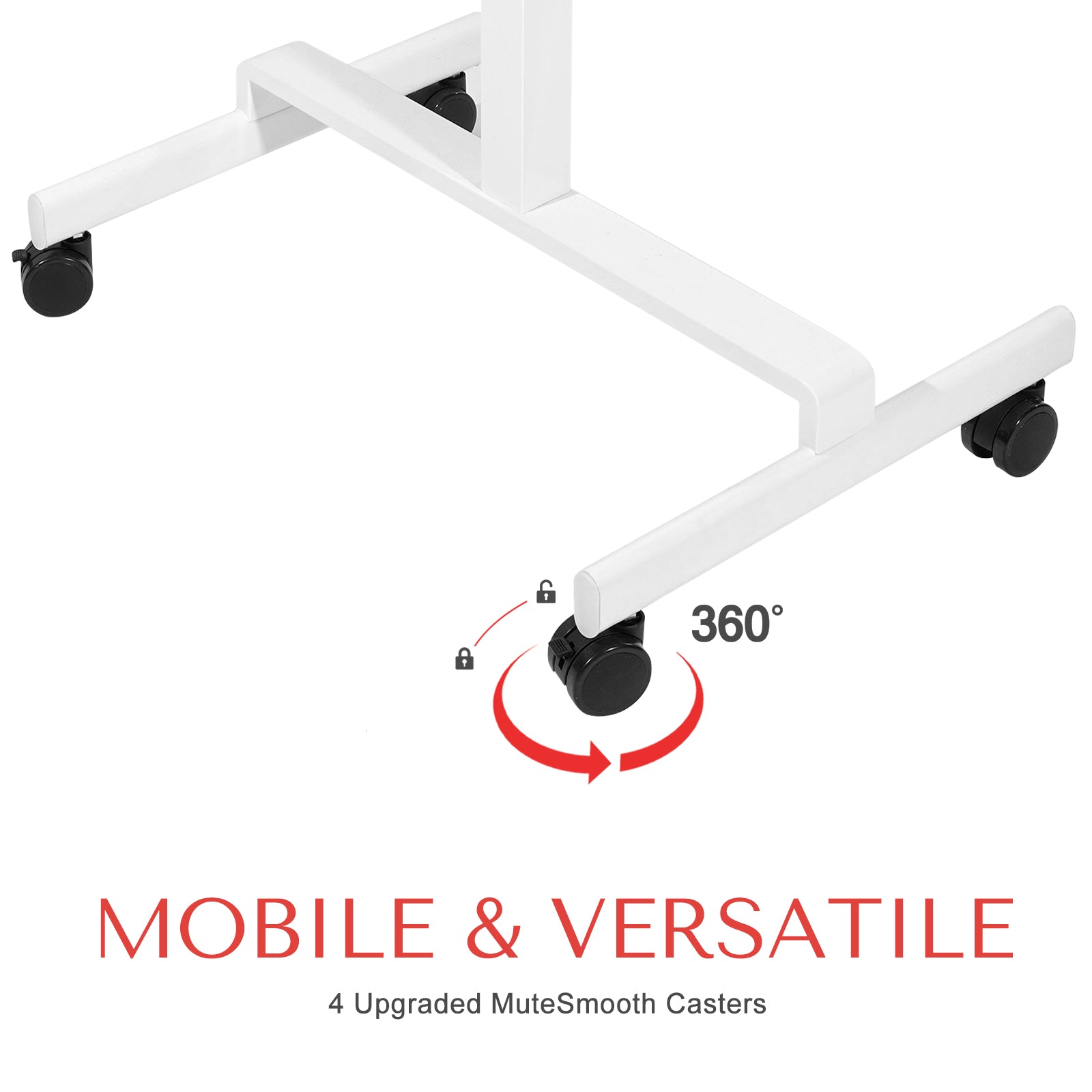 DeerRun® Verstellbarer Stehschreibtisch – 80 cm L * 48 cm B großer Roll-Laptop-Tisch für Laufbänder
