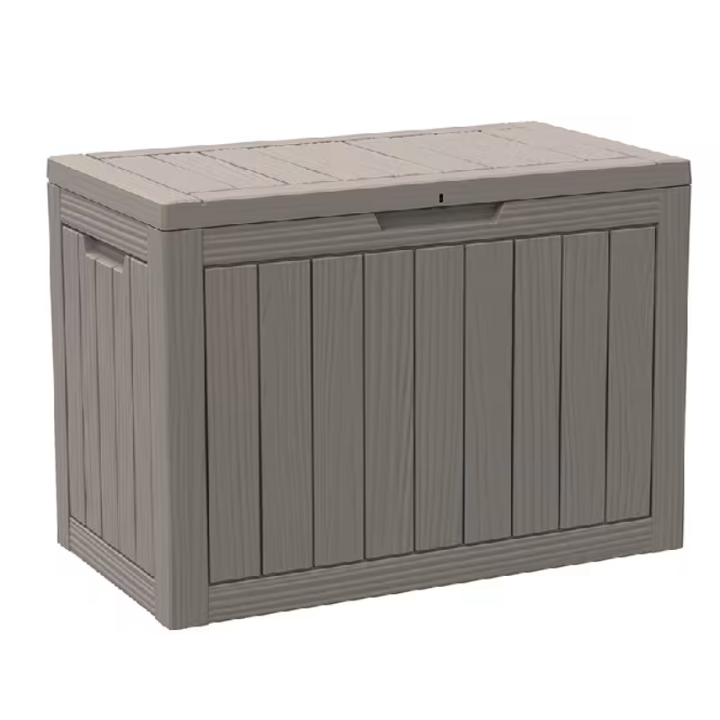 75 Gallonen Outdoor-Aufbewahrungsbox – wasserdichte Terrassenbox mit aufklappbarem Deckel, abschließbar und einfache Montage