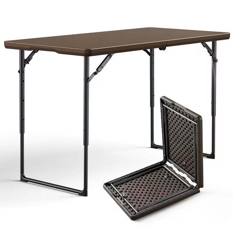 4ft/6ft Klappbarer Campingtisch aus Kunststoff – für Drinnen & Draußen