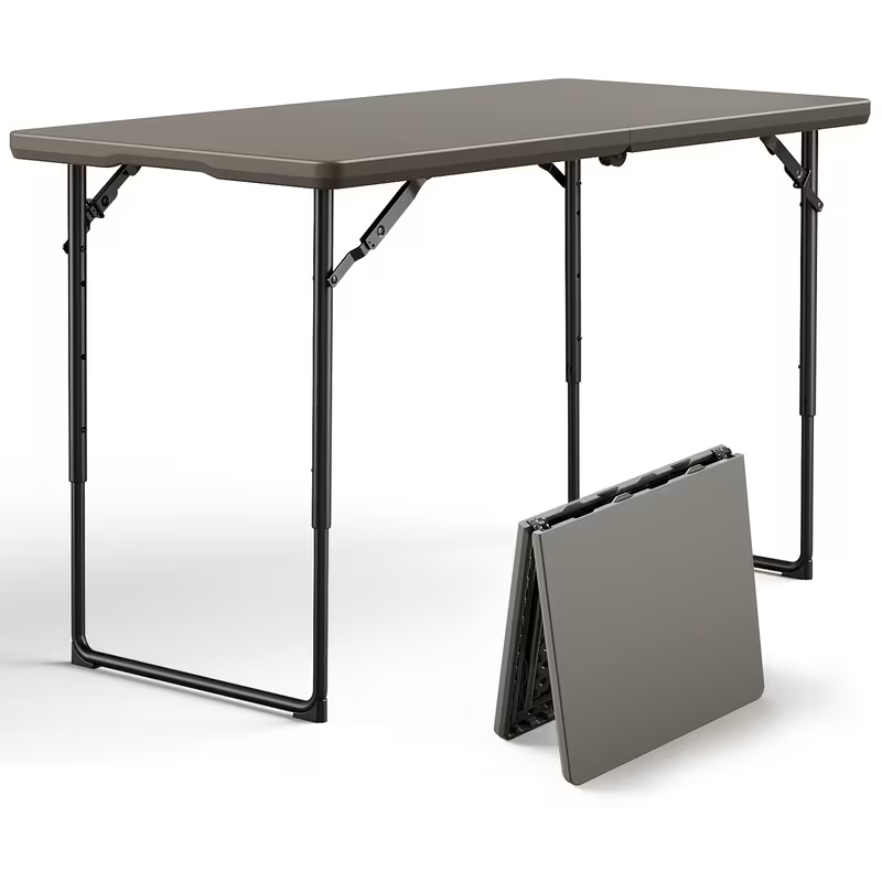 4ft/6ft Klappbarer Campingtisch aus Kunststoff – für Drinnen & Draußen