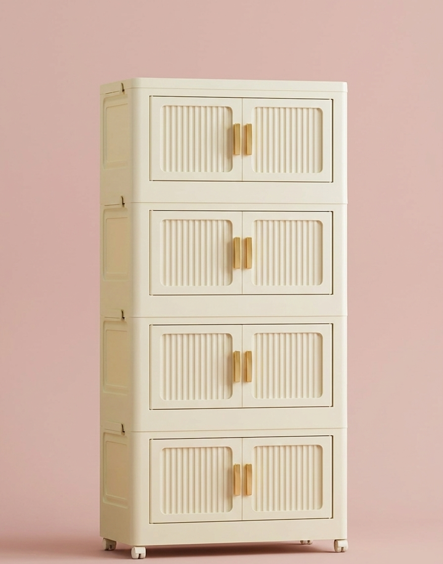 2-6-lagiger faltbarer Rollcontainer-Schrank | Kleiderschrank-Organizer mit großem Fassungsvermögen