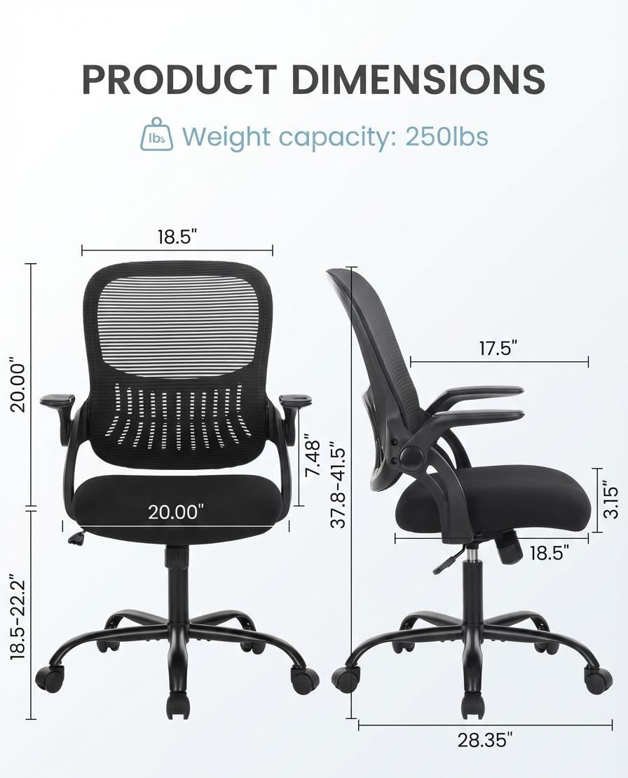 Ergonomischer Bürostuhl mit Netzrückenlehne – Mehrfarbiger Hochlehner mit Lordosenstütze