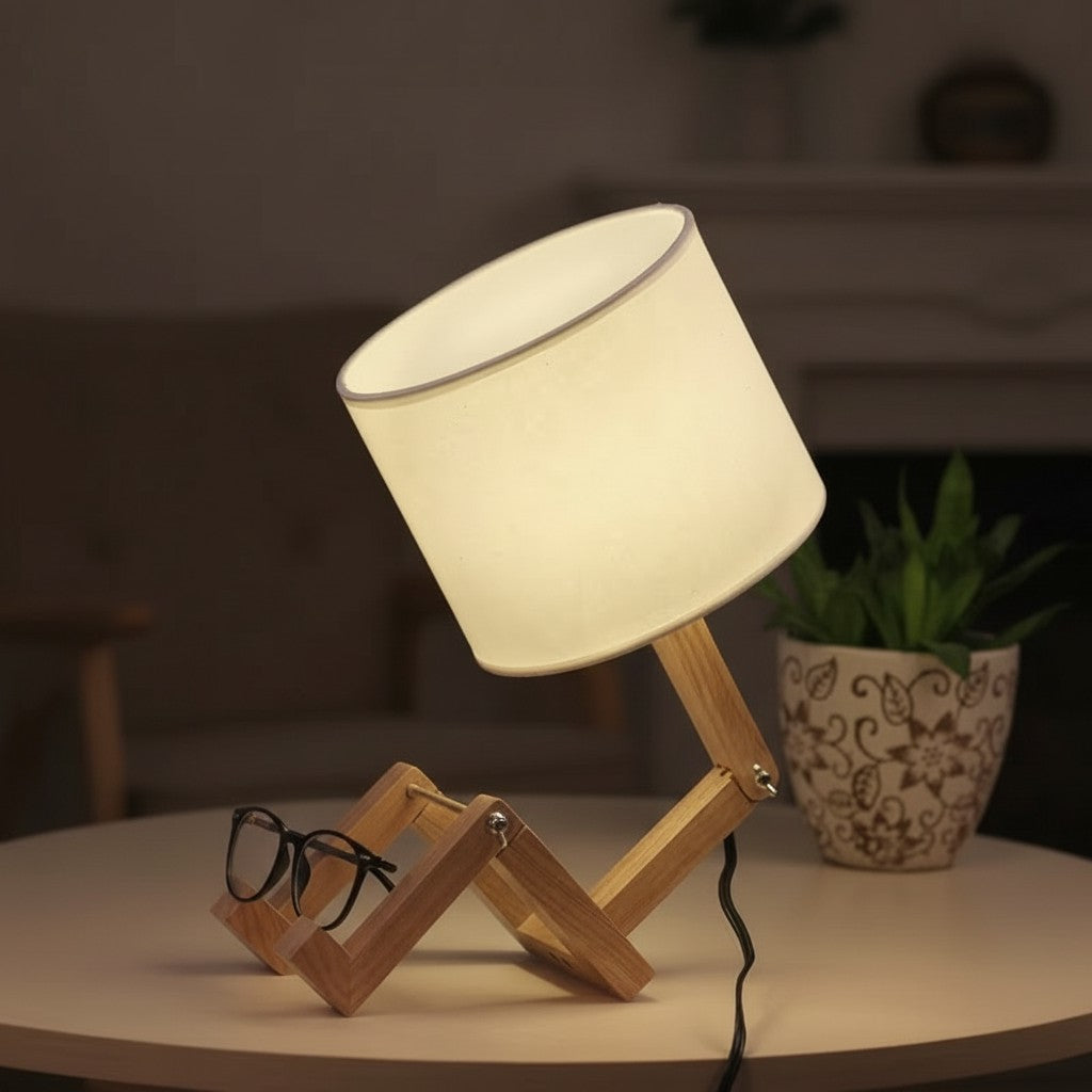 Kreative, formverändernde Holzlampe – faltbare moderne Schreibtischlampe für Schlafzimmer, Arbeitszimmer & Wohnzimmer