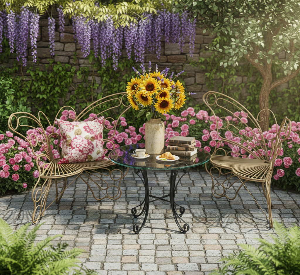 50-Zoll-Gartenbank für draußen mit Eisenrahmen – Bank für Terrasse, Veranda, Rasen und Garten – Mehrere Farben