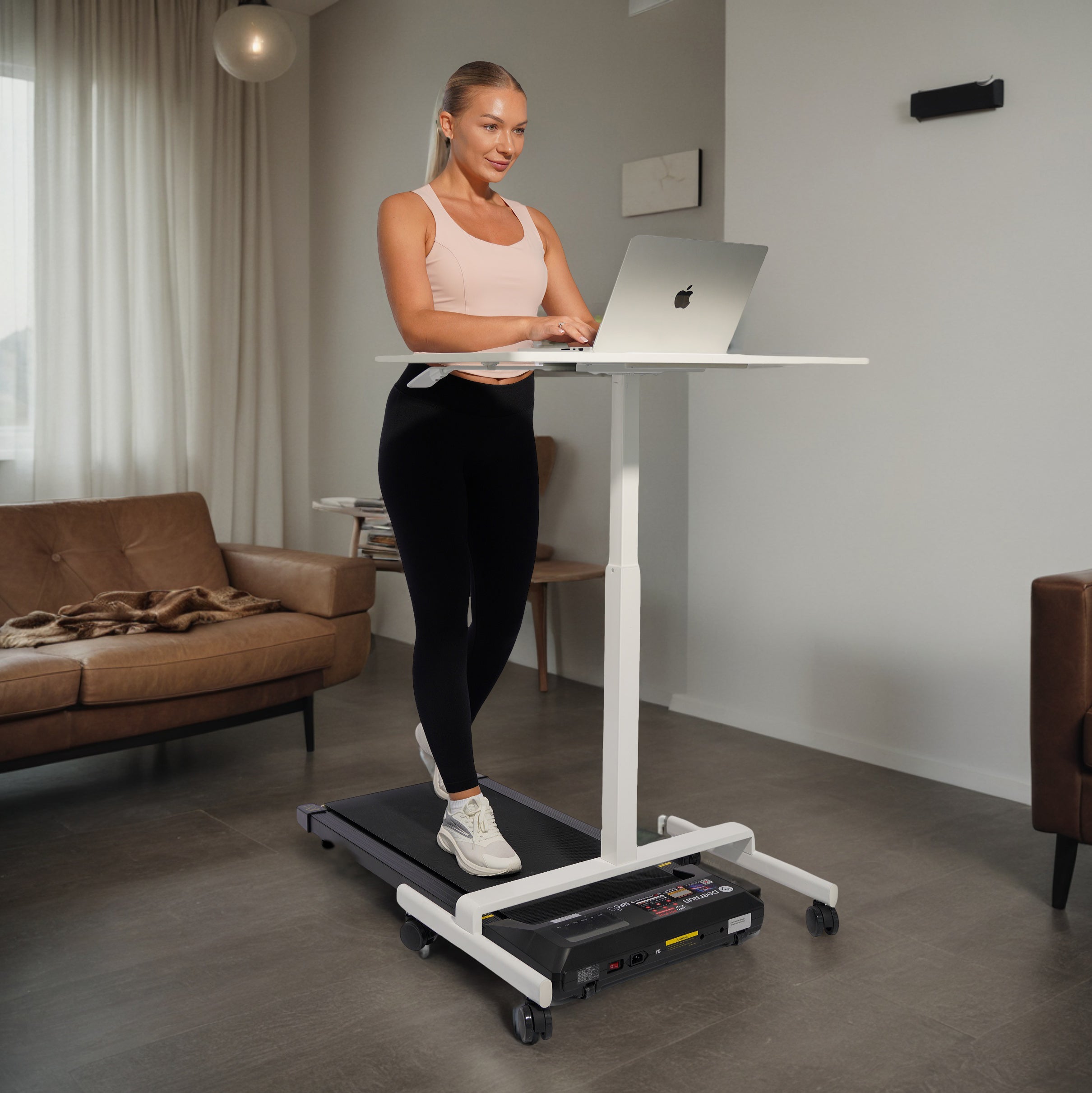 DeerRun® Verstellbarer Stehschreibtisch – 80 cm L * 48 cm B großer Roll-Laptop-Tisch für Laufbänder