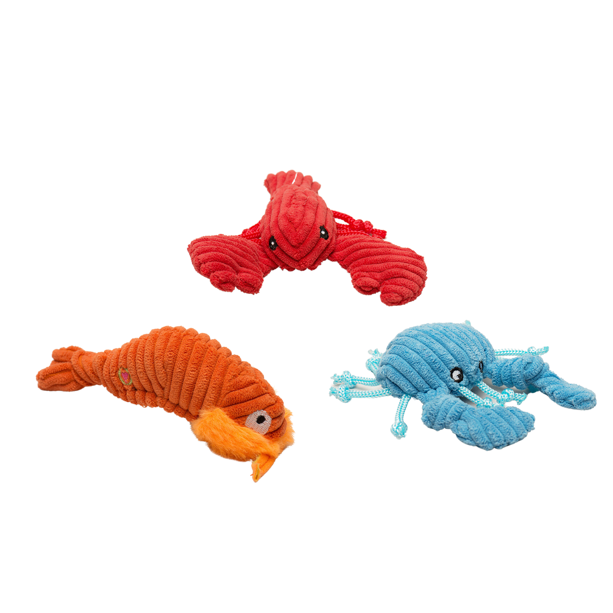 Raw Bar Wee Huggles® Plüsch-Hundespielzeug, 3er-Pack