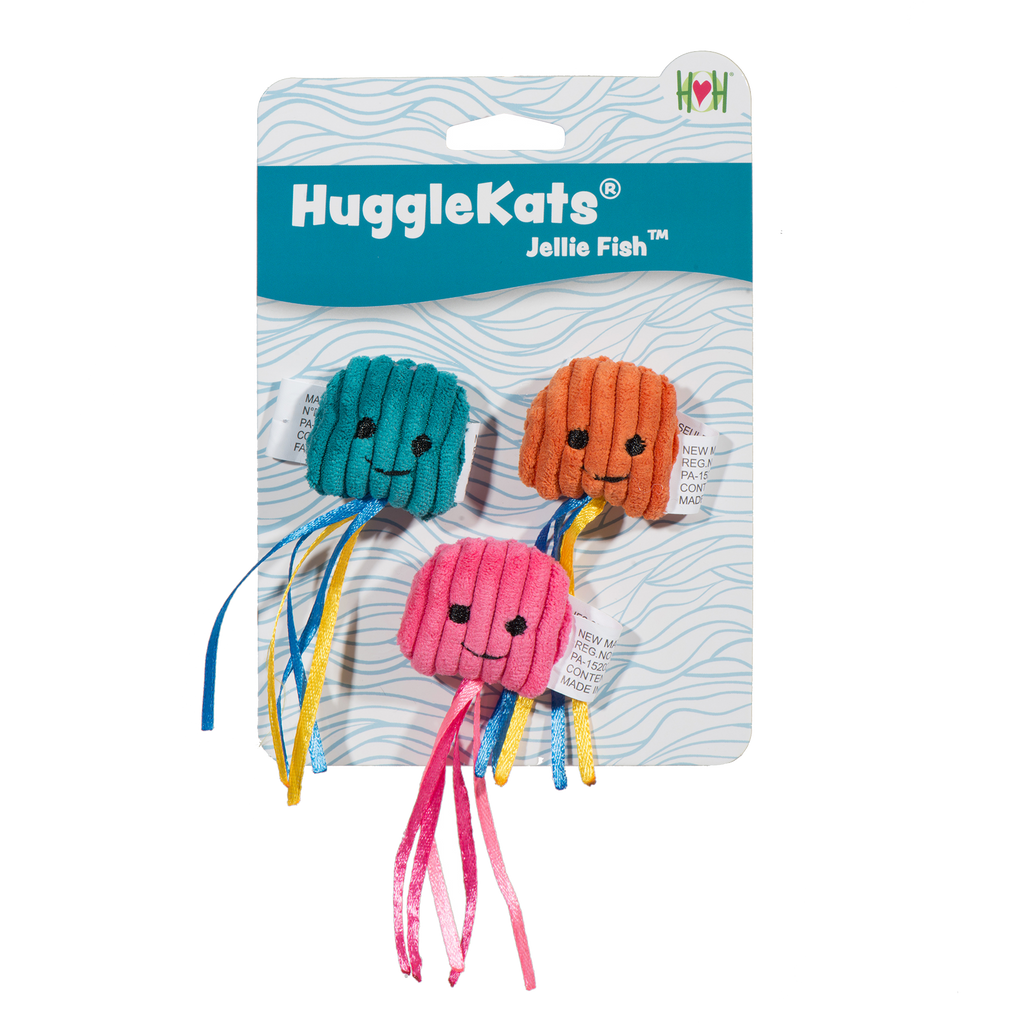 HuggleKats® Jellie Fish Katzenspielzeug, 3er-Pack