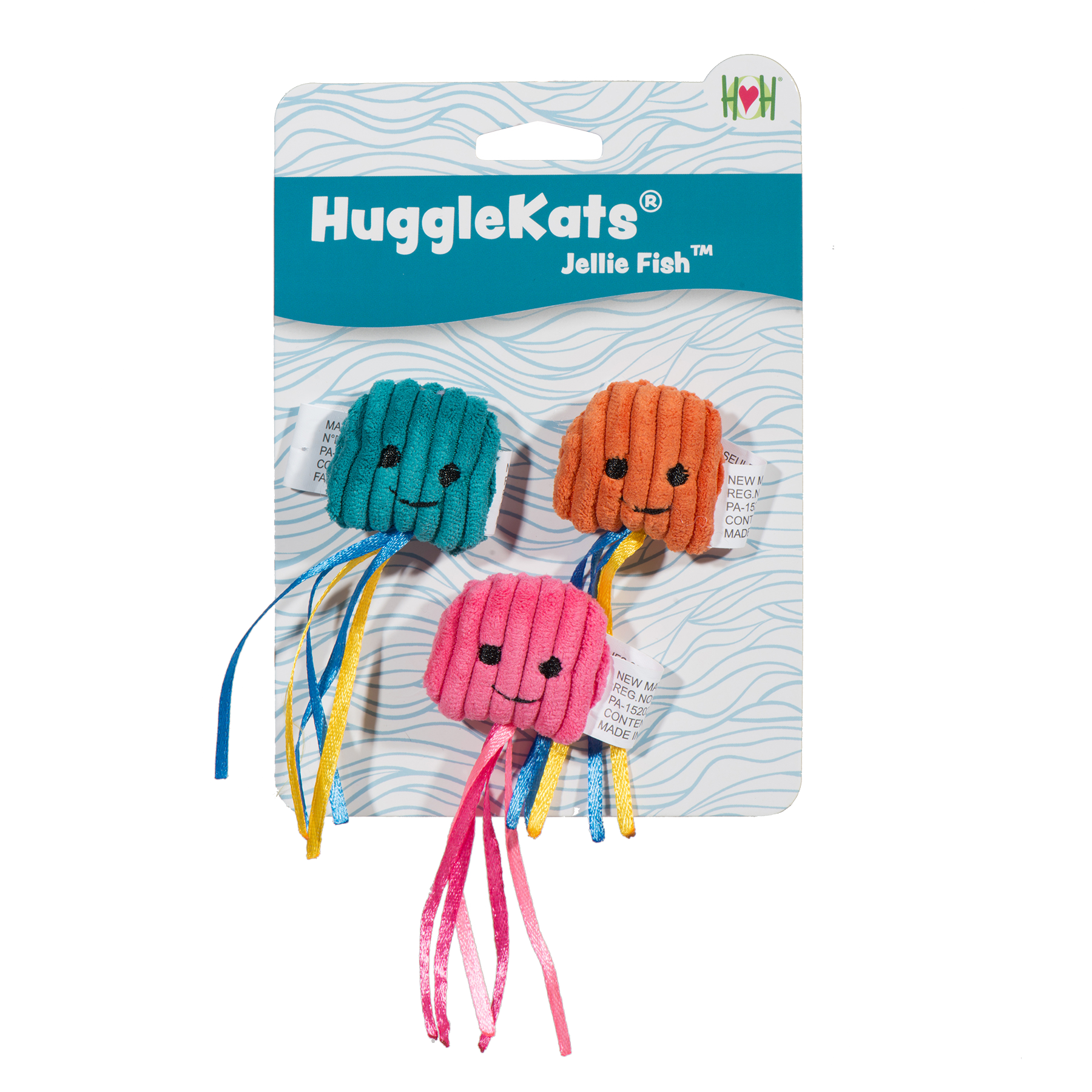 HuggleKats® Jellie Fish Katzenspielzeug, 3er-Pack