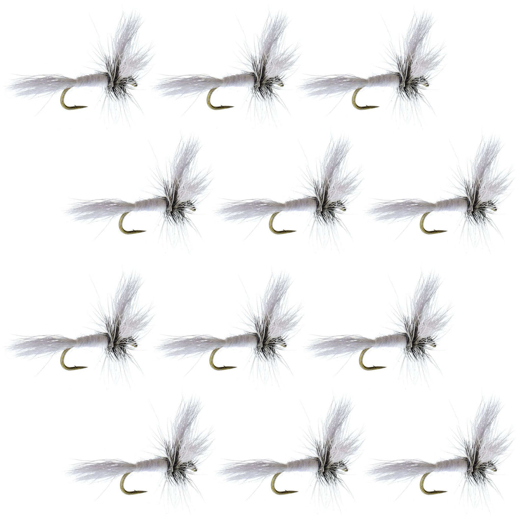 Barbless White Wulff Classic Hair Wing Dry Fly - 1 Dozen Flies Hook Size 10