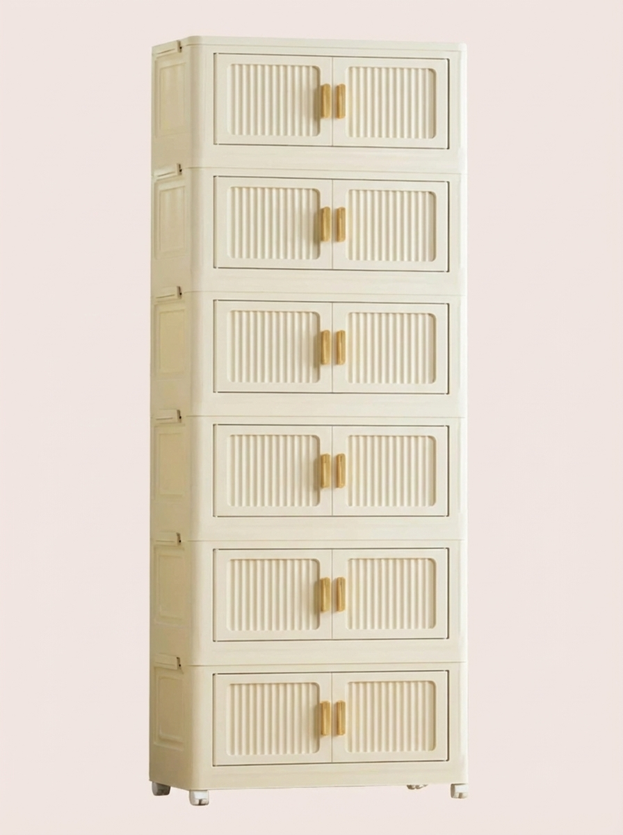 2-6-lagiger faltbarer Rollcontainer-Schrank | Kleiderschrank-Organizer mit großem Fassungsvermögen