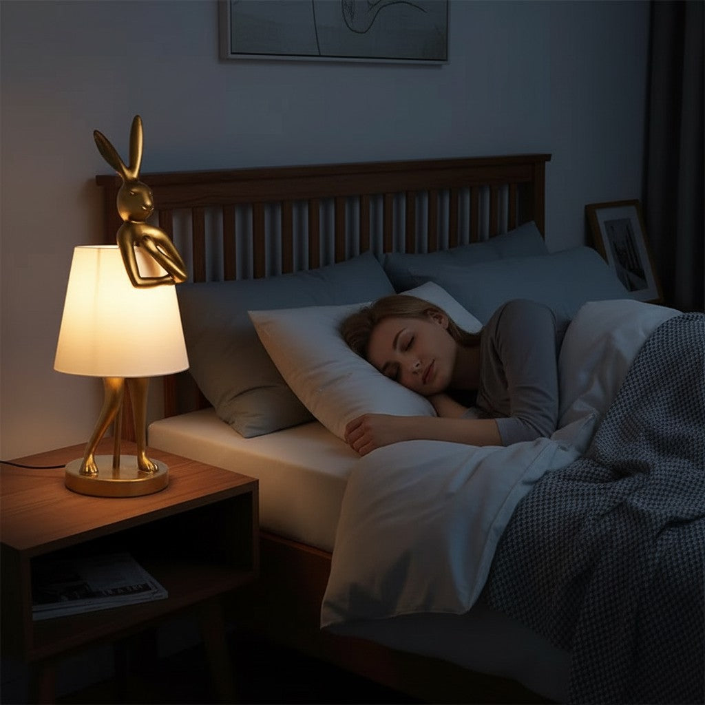 Moderne Hasen-Tischlampe mit einstellbarem Licht