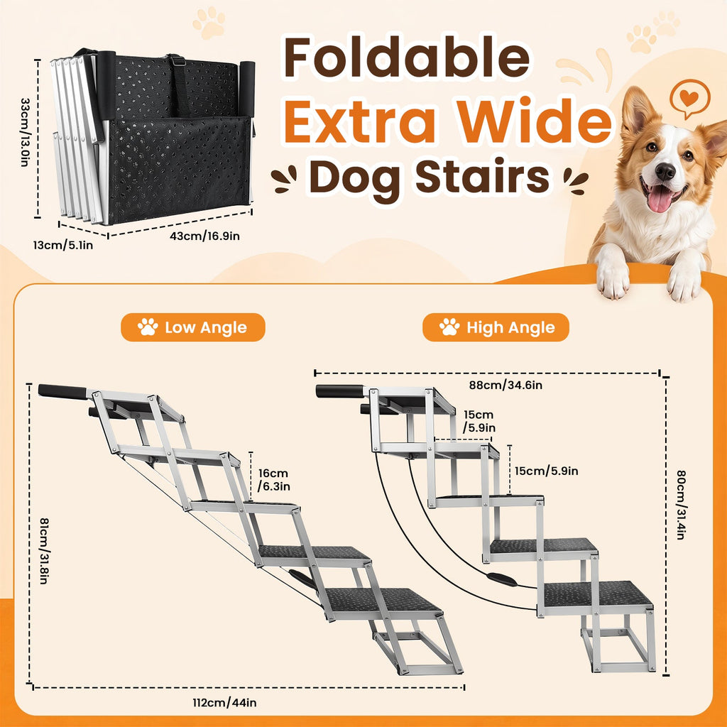 Leeyoung Everyday Move™ Compact Dog Stairs (Standard 5-Step / Secure-Climb 4-Step)