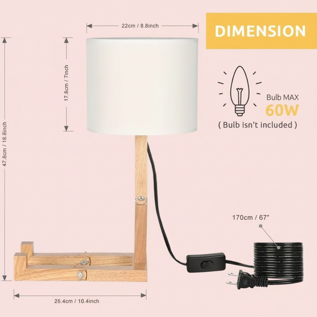 Kreative, formverändernde Holzlampe – faltbare moderne Schreibtischlampe für Schlafzimmer, Arbeitszimmer & Wohnzimmer