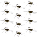 Widerhakenlose Pats Rubber Legs Tungsten Jig Dunkeloliv Euro Nymphe 12 Fliegen #6