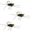 3 Pack Pat's Rubber Legs Tungsten Jigged Dark Olive Euro Nymph Size 6