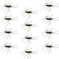 Pat's Rubber Legs Tungsten Jig Black/Olive Euro Nymph 12 Flies Size 6