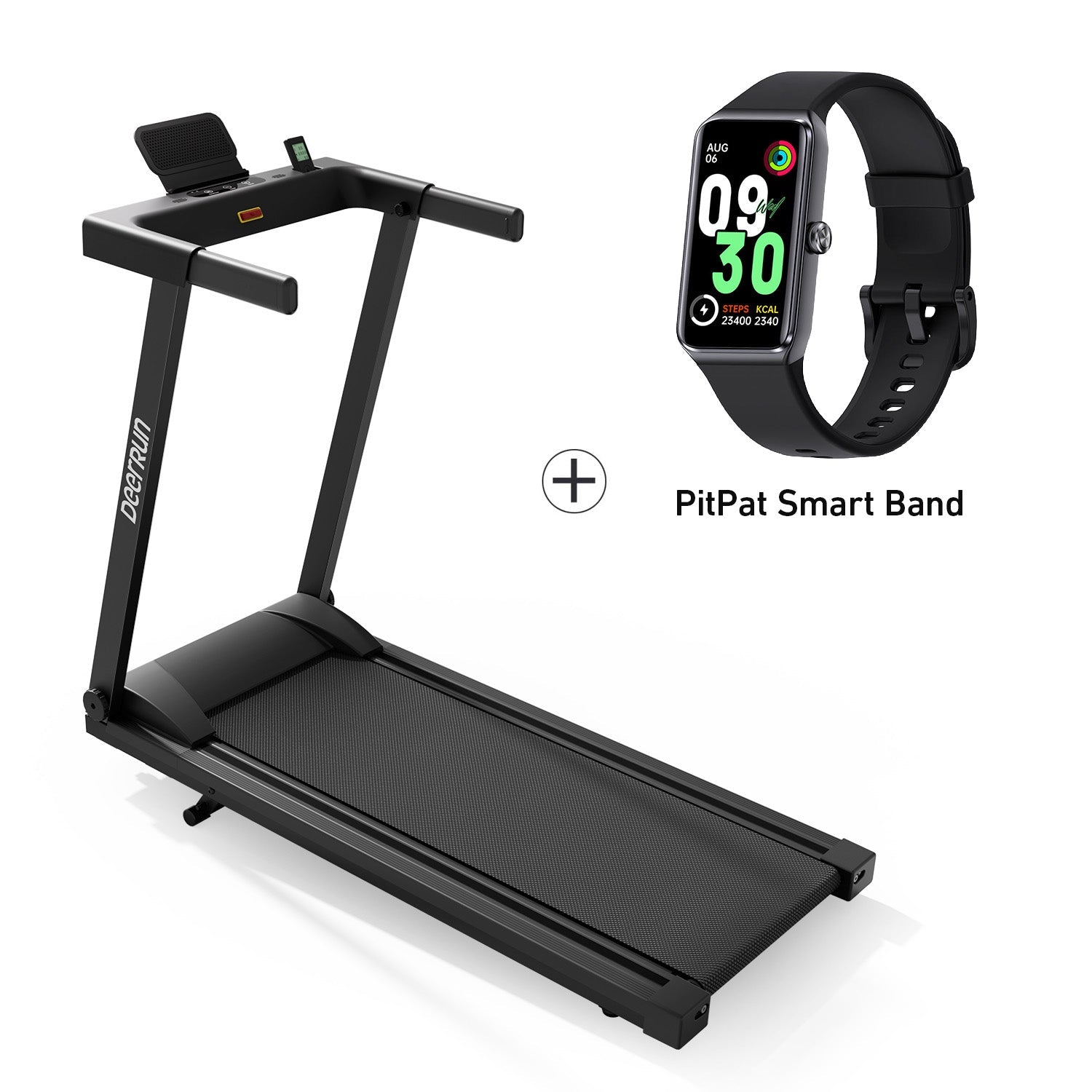 DeerRun Völlig Neues 2026 A1 Pro Move+ Intelligentes klappbares Laufband mit 6 % Steigung & NFC | 159 kg, 16 km/h, Schwarz