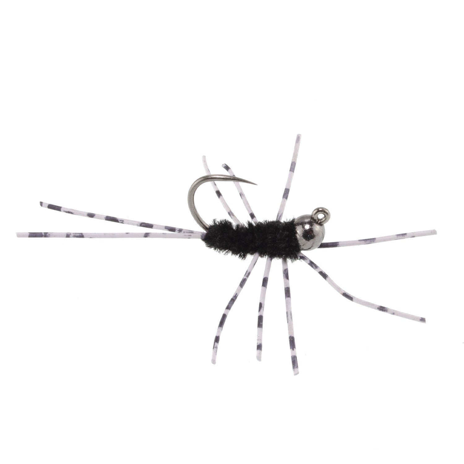 3er-Pack Pat's Rubber Legs Tungsten Jigged Black Euro Nymph Größe 6