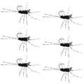 Barbless Pat's Rubber Legs Tungsten Bead Jig Black Euro Nymph 6 Flies #6