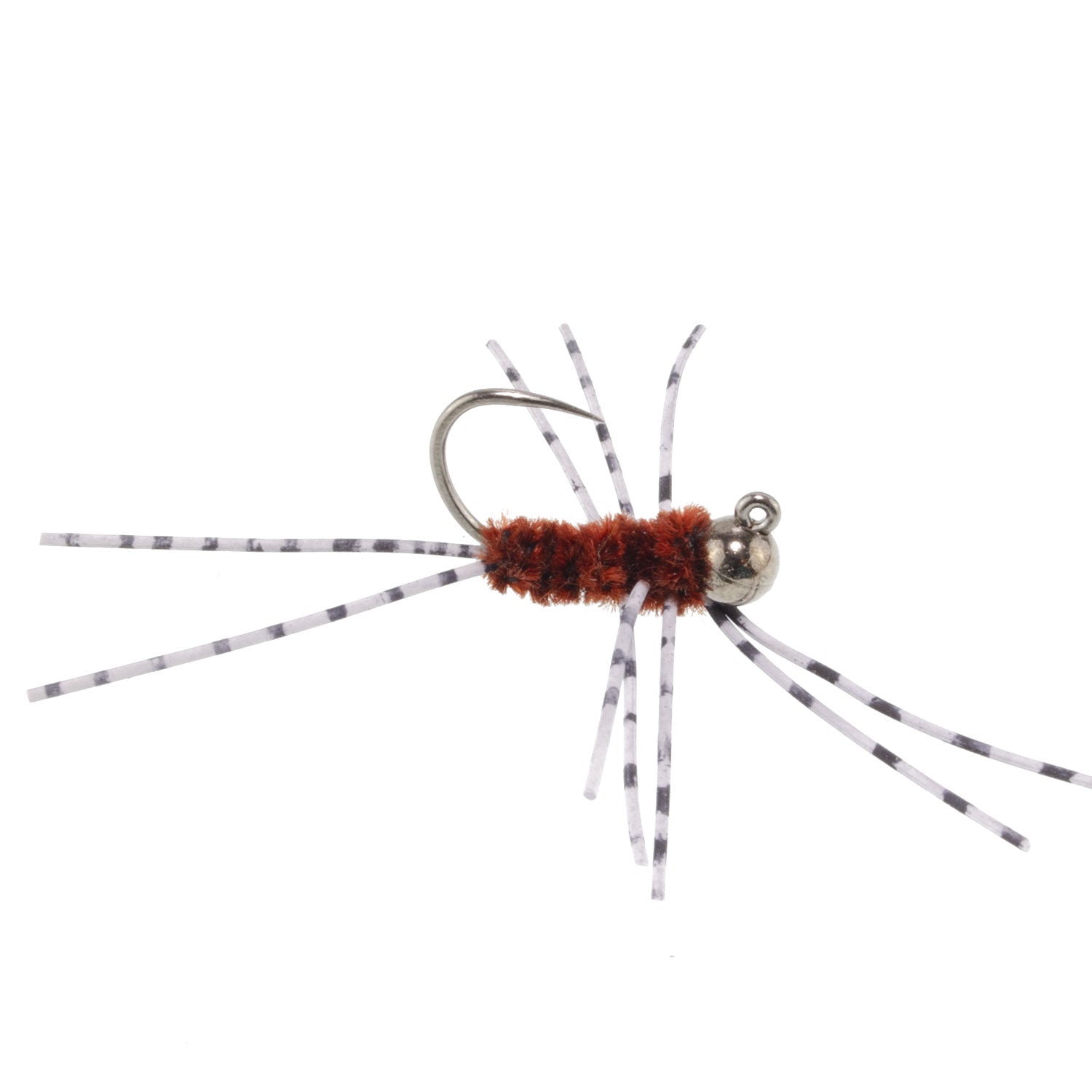 3er-Pack Pat's Rubber Legs Tungsten Jigged Brown Euro Nymph Größe 6