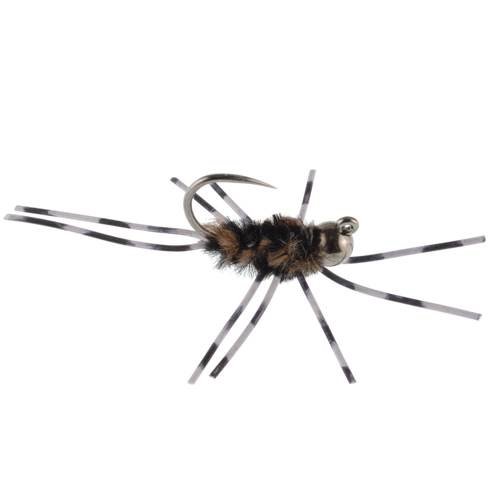 3 Pack Pat's Rubber Legs Tungsten Jigged Black/Coffee Euro Nymph Size 6