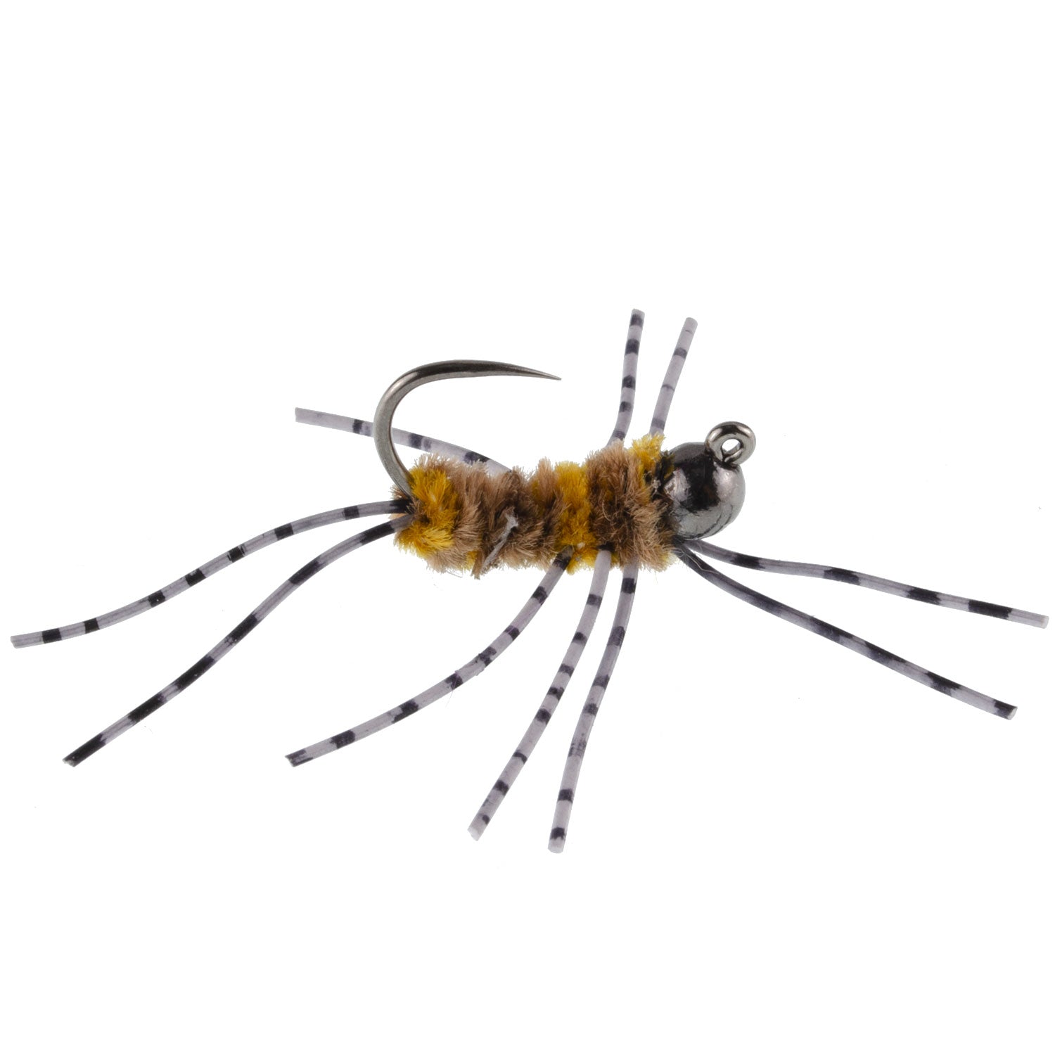 Barbless Pat's Rubber Legs Tungsten Jig Coffee/Tan Euro Nymph 6 Flies #6