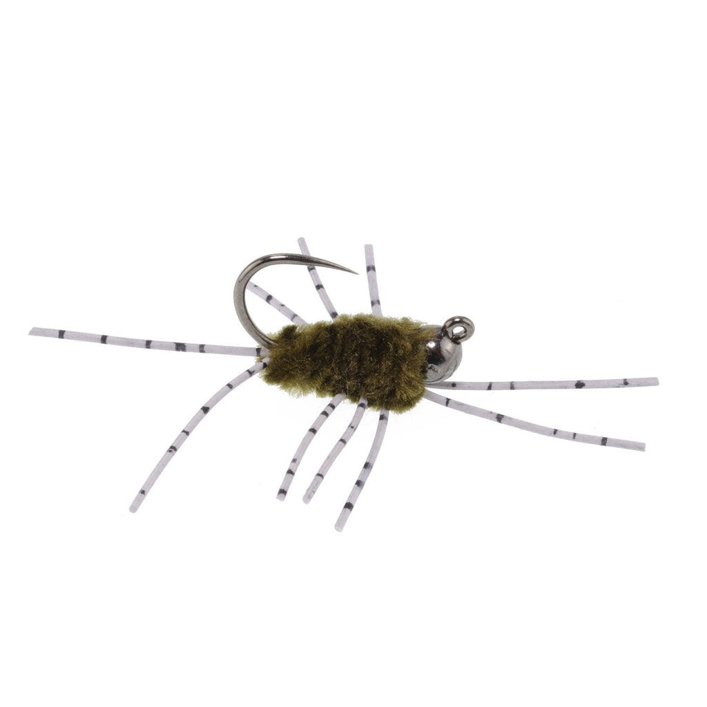 3 Pack Pat's Rubber Legs Tungsten Jigged Dark Olive Euro Nymph Size 6