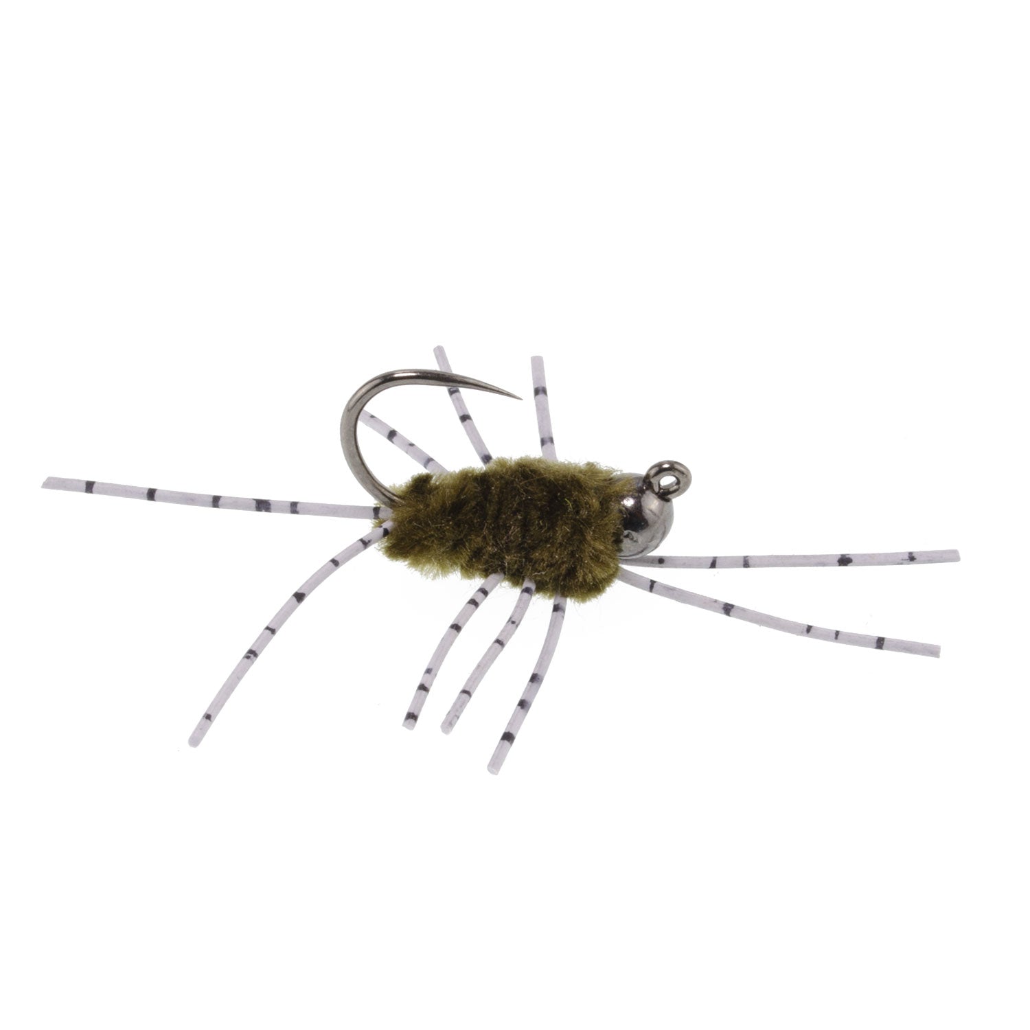3 Pack Pat's Rubber Legs Tungsten Jigged Dark Olive Euro Nymph Size 6