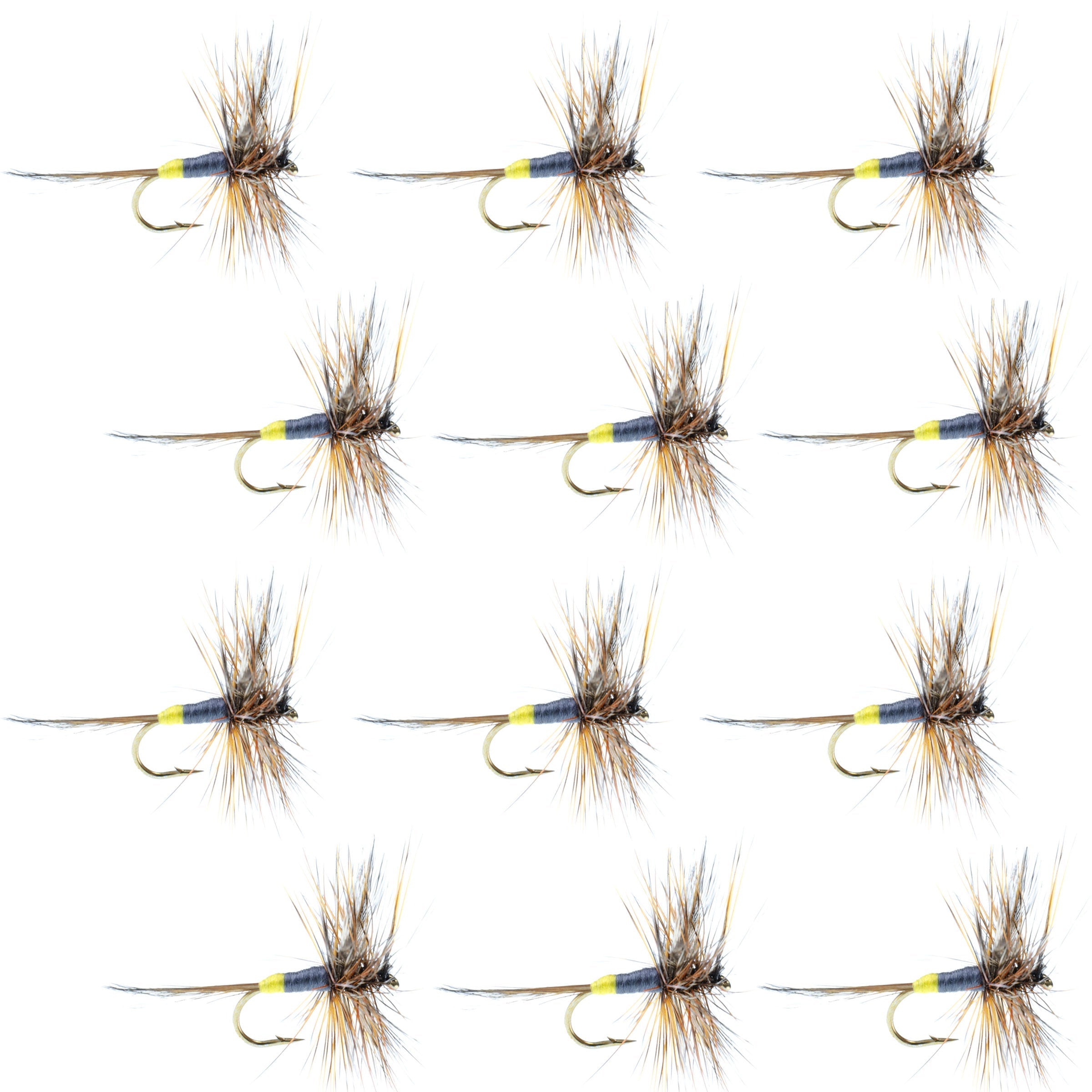 Adams Female Classic Trockenfliege – 1 Dutzend Fliegen – Hakengröße 12