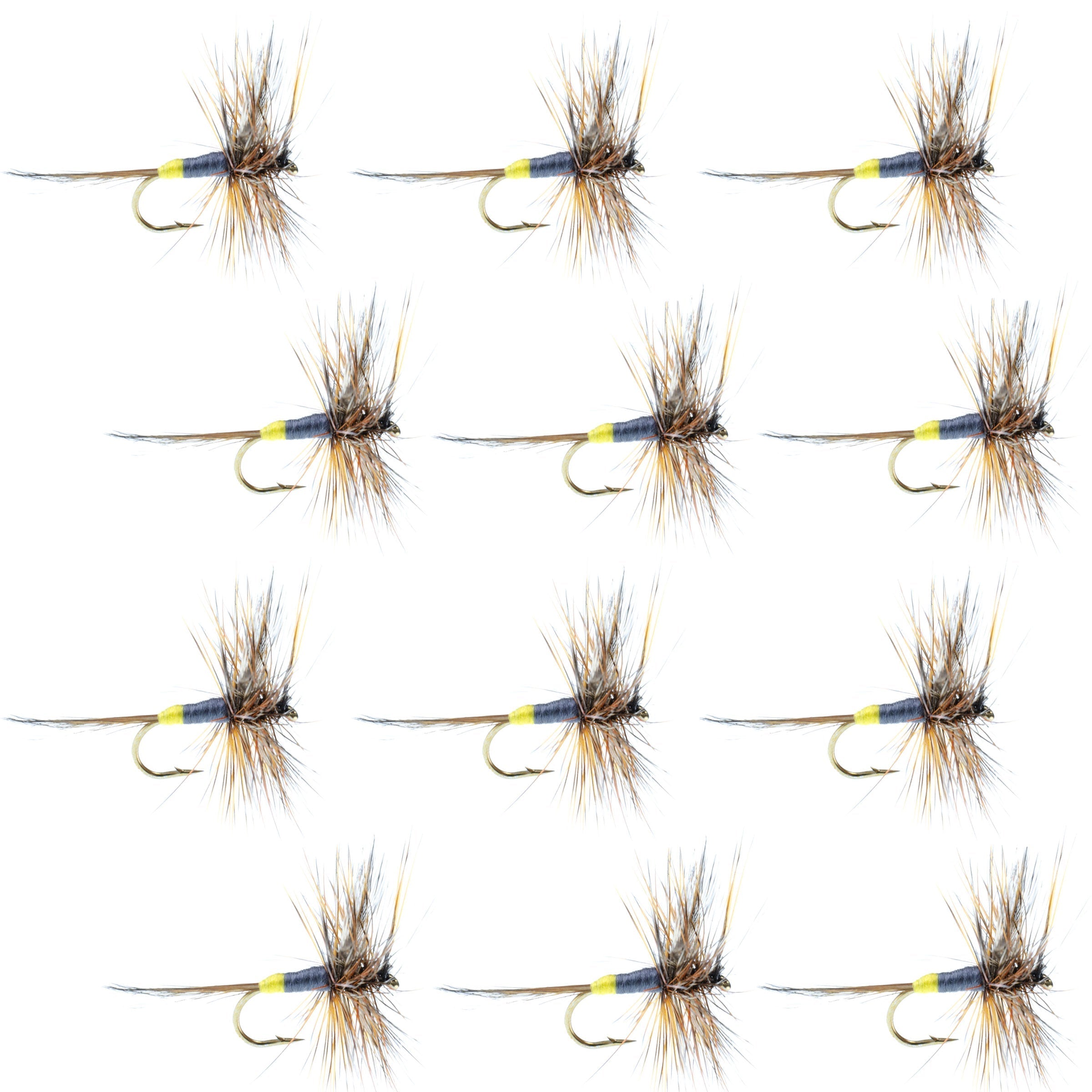 Adams Female Classic Trockenfliege – 1 Dutzend Fliegen – Hakengröße 14