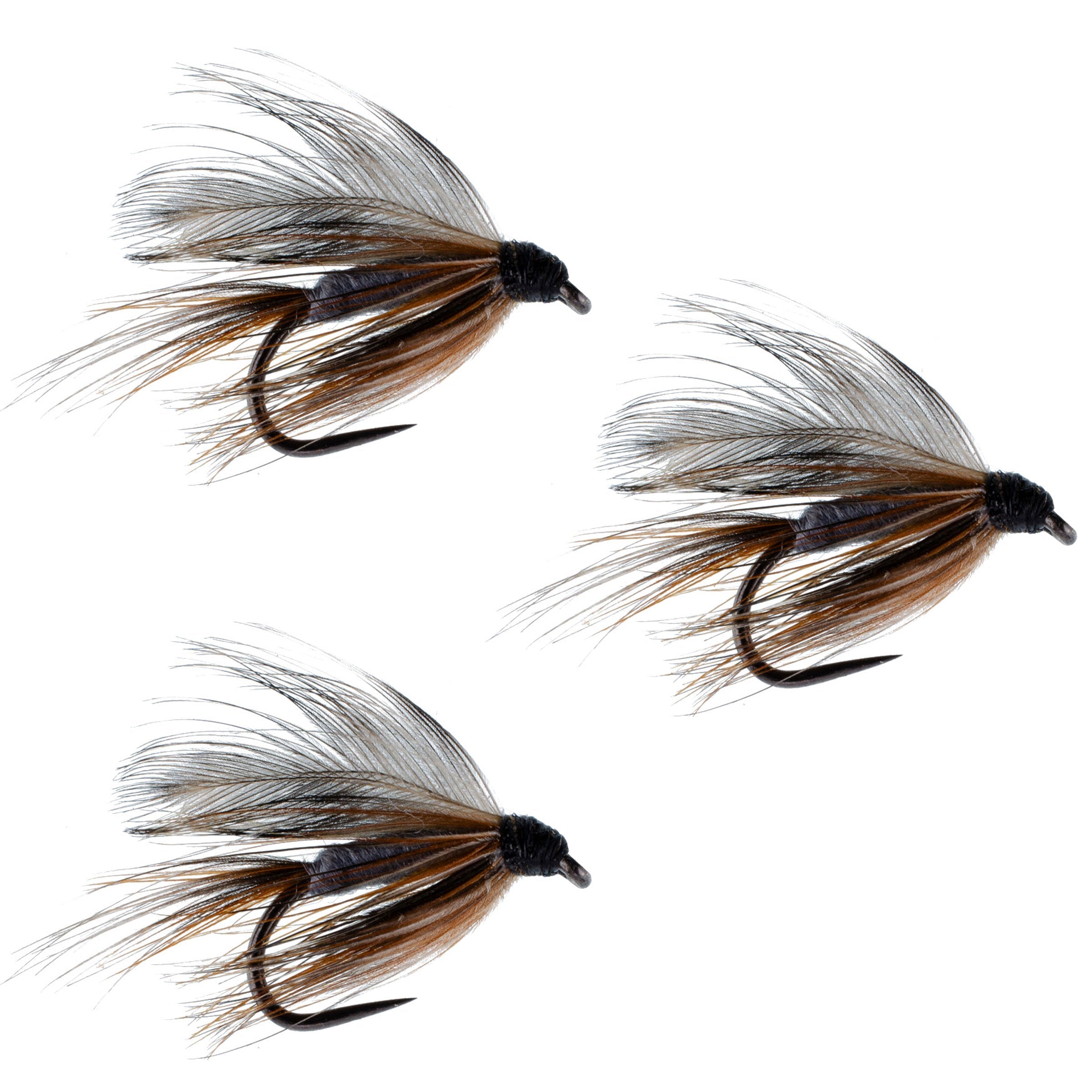 3er-Pack widerhakenlose Adams Classic Nassfliegen zum Fliegenfischen – Hakengröße 14
