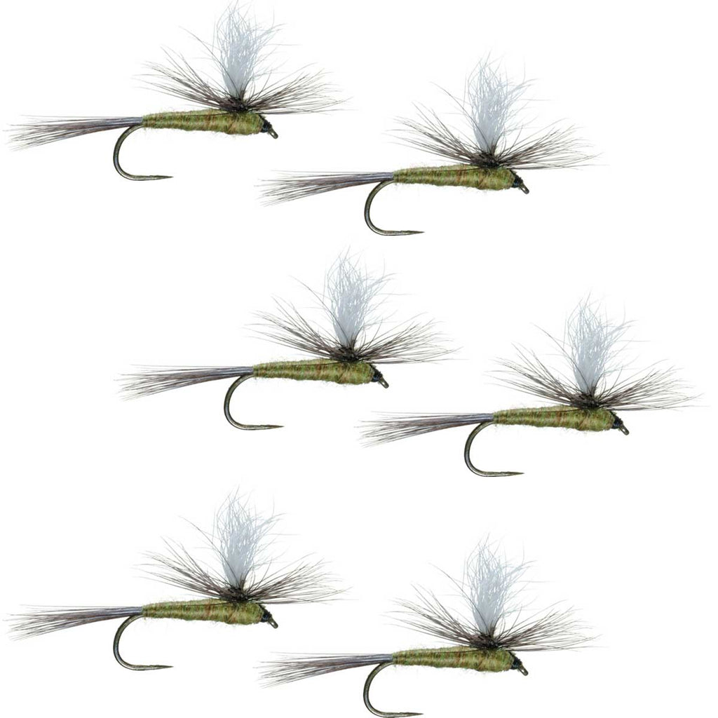 Barbless Parachute Blue Winged Olive BWO Dry Fly - 6 Flies Size 20