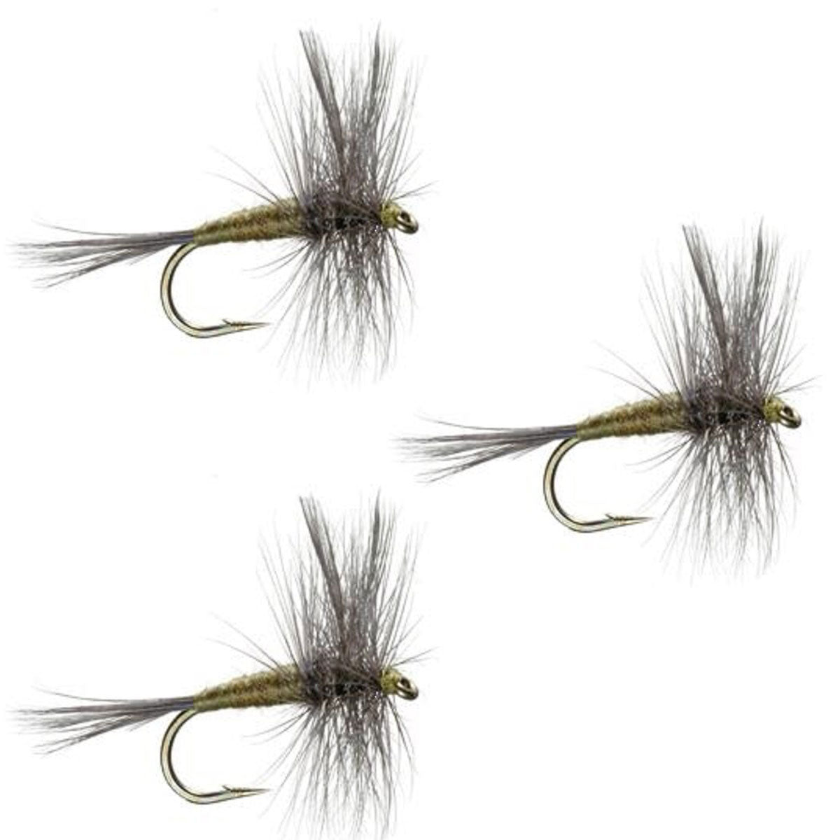 3er-Pack Blue Wing Olive BWO Classic Trockenfliege - Hakengröße 14