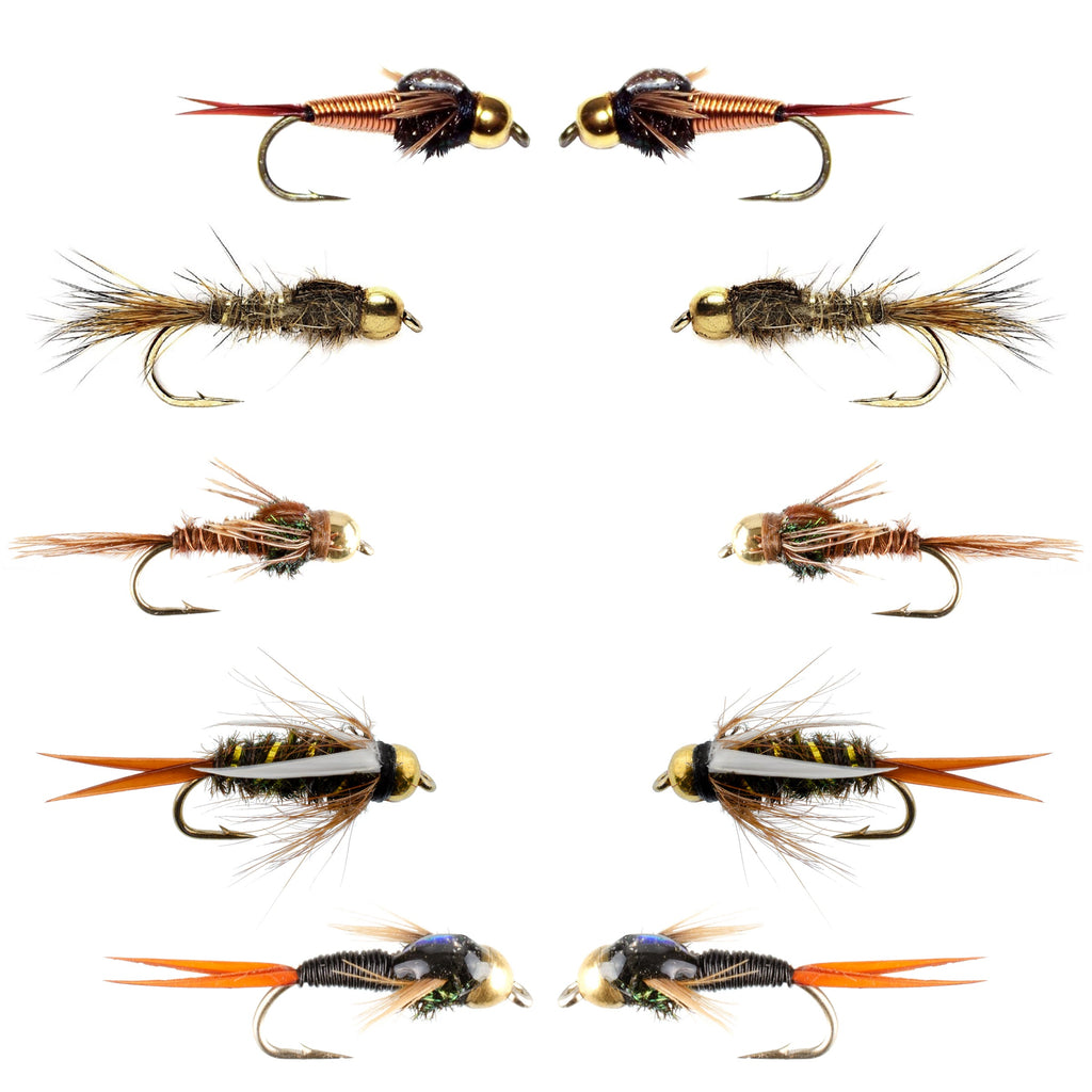 Basics Collection - Bead Head Nymph Assortment 10 Flies #10-16