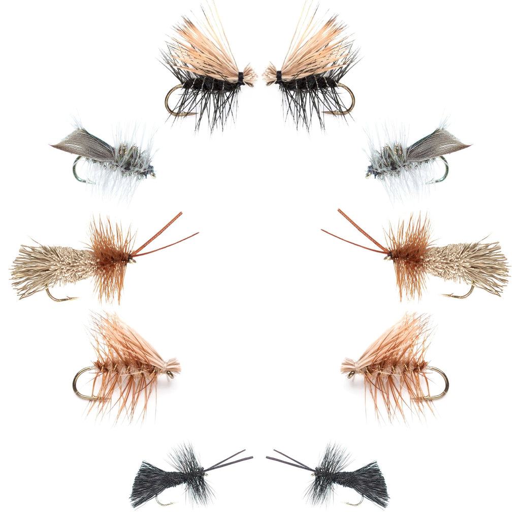 Basics Collection - Caddis Dry Fly Assortment - 10 Flies - Sizes 12-18