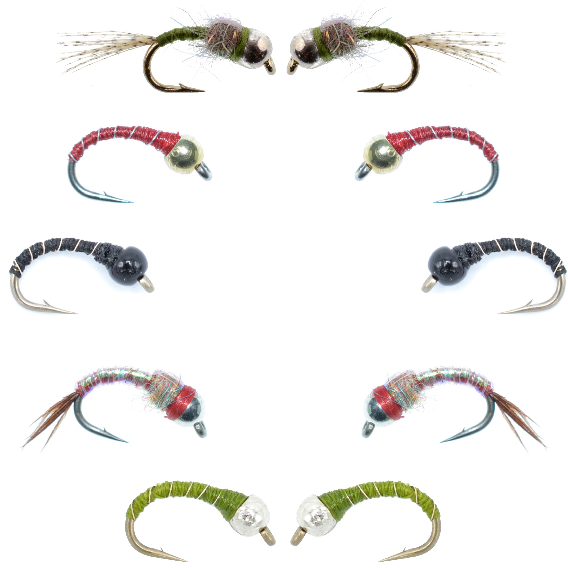 Basics Collection - Bead Head Midge Nymphs 10 Flies Sizes 14-18