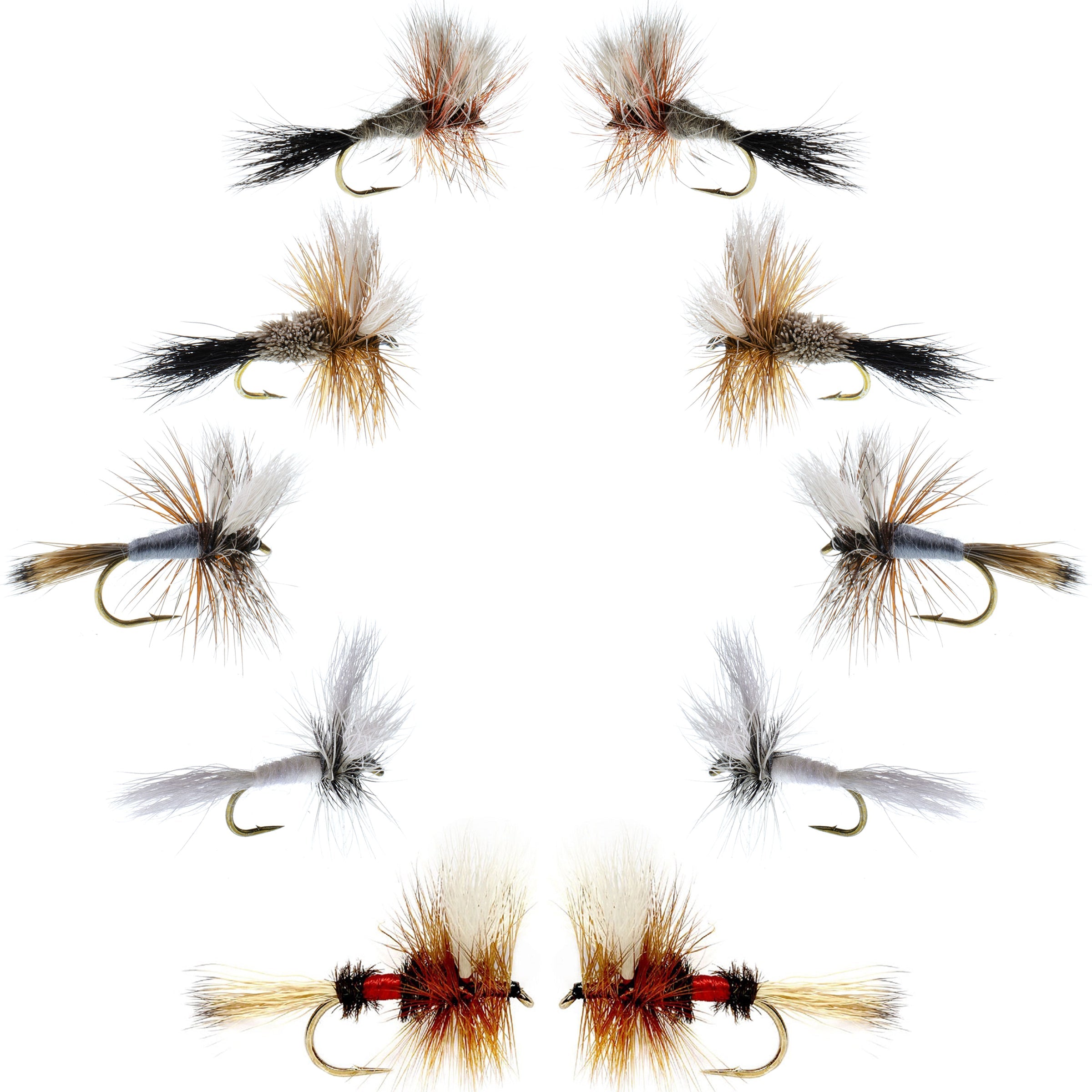 Basics Collection - Wulff Fly Assortment - 10 Flies - 5 Patterns - Sizes 10-14