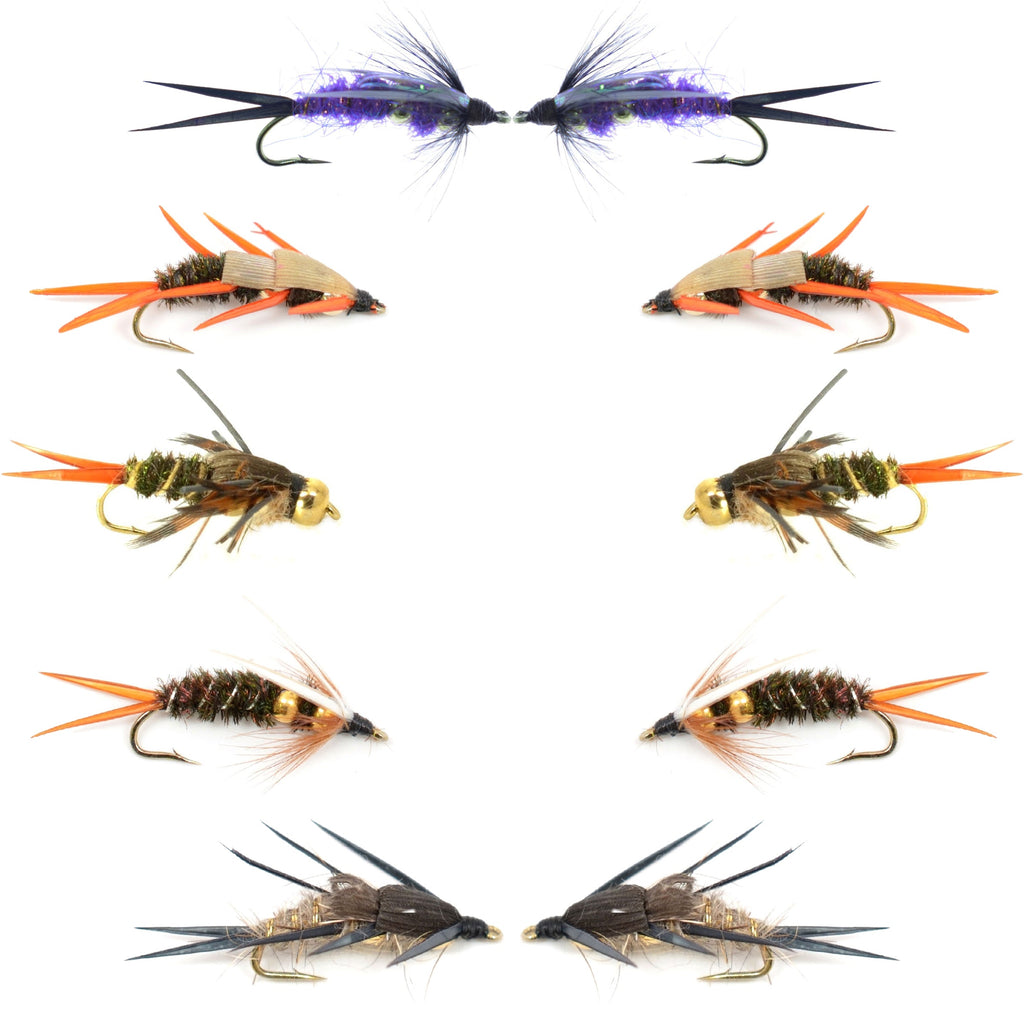 Basics Collection - Double Bead Nymph Assortment - 10 Flies - Size 14