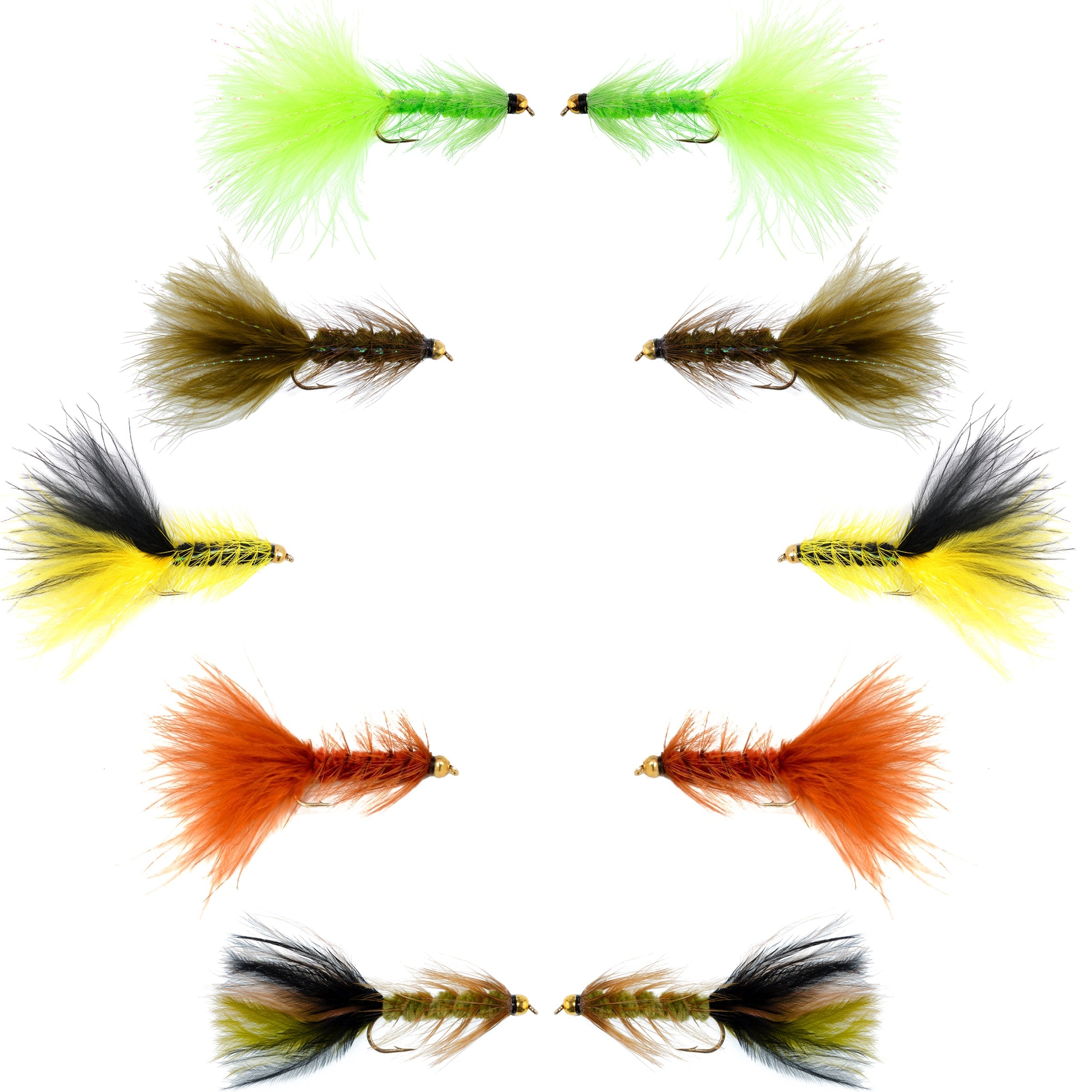 Basics Collection - Crystal Woolly Bugger Assortment - 10 Flies - Size 4